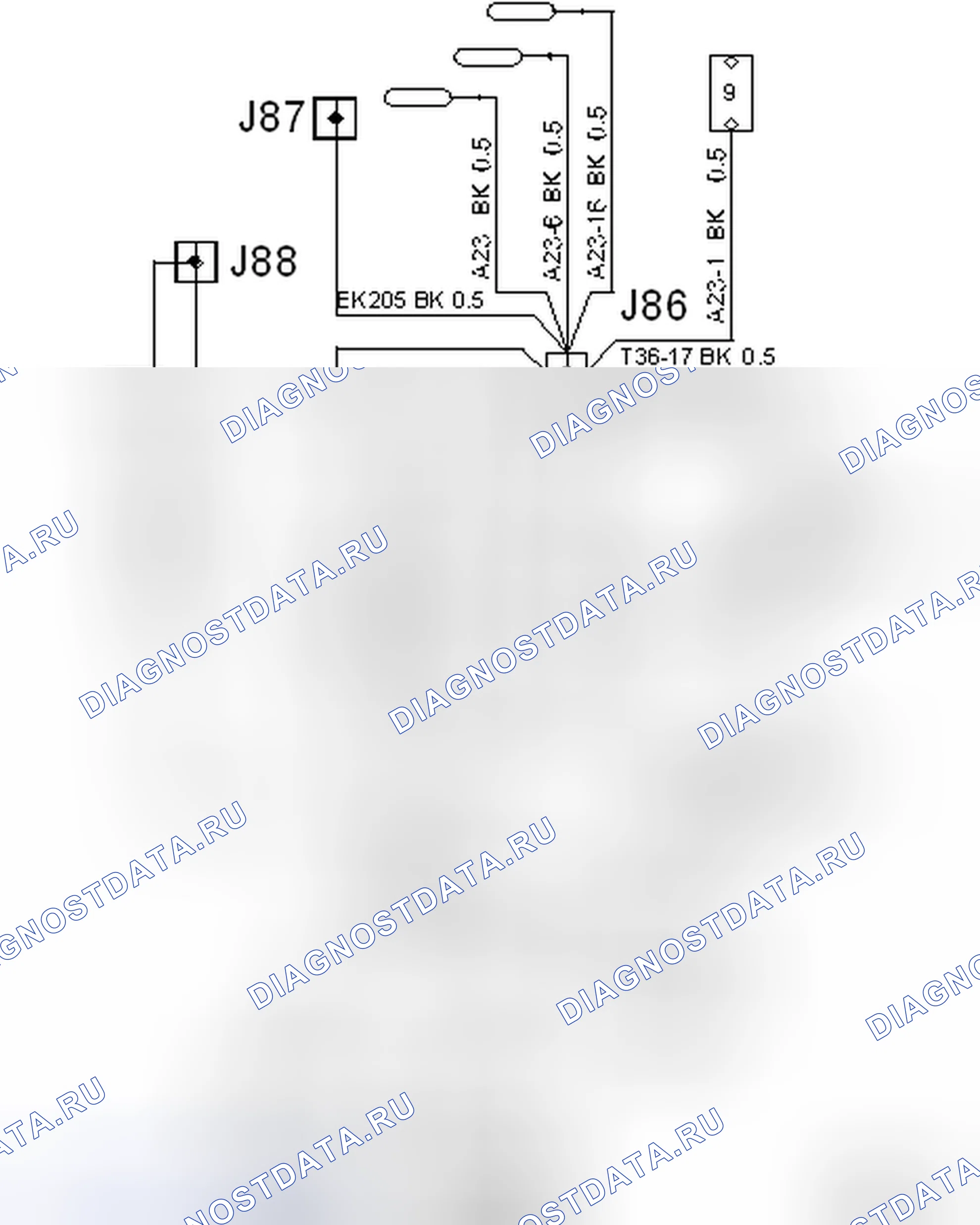 Рис. 235: Обжим J86, жгут приборов. Saab 9-3 II