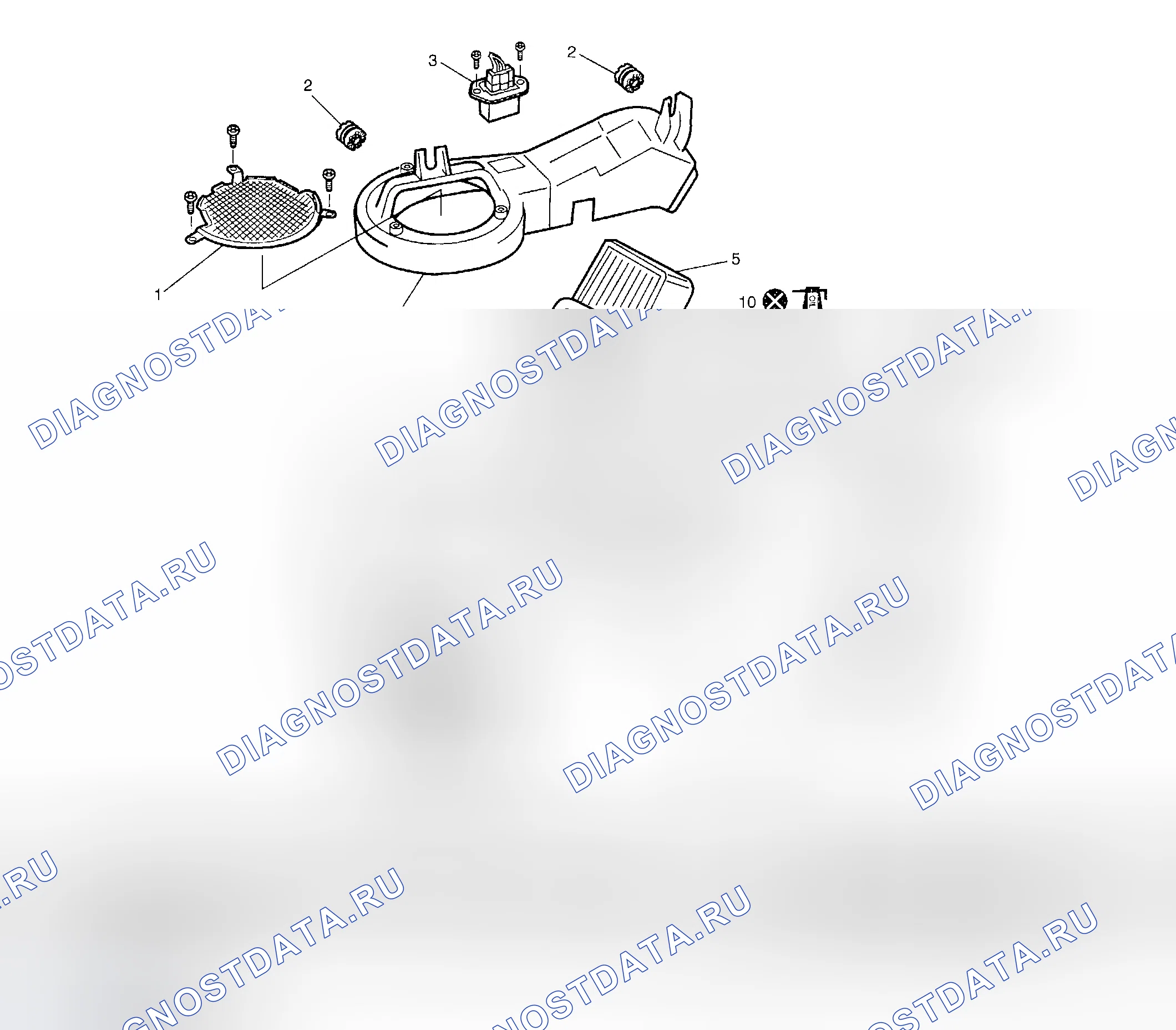 Рис. 144: Компоненты заднего блока кондиционер для H27 модели двигателя. Suzuki Grand Vitara I рестайлинг