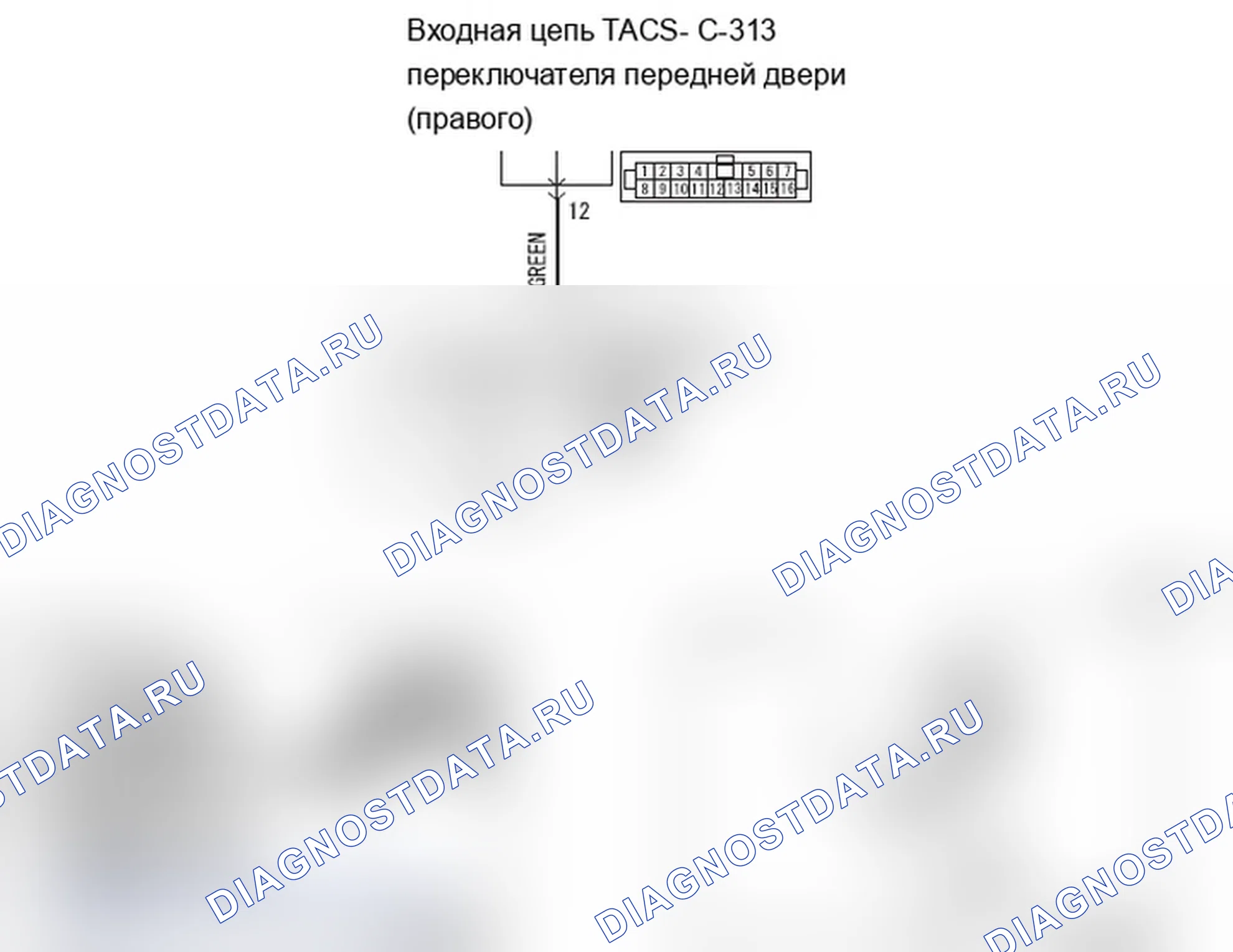 Рис. 400: Процедура проверки 6: ETACS-ECU не получает никакого сигнала от переключателя передней двери (RH). Mitsubishi Lancer Ralliart X рестайлинг