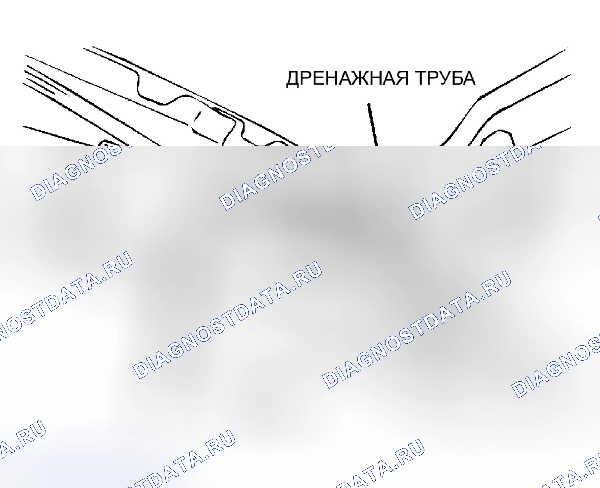 Рис. 7: A) Демонтаж дренажной трубы. Mitsubishi Lancer IX рестайлинг