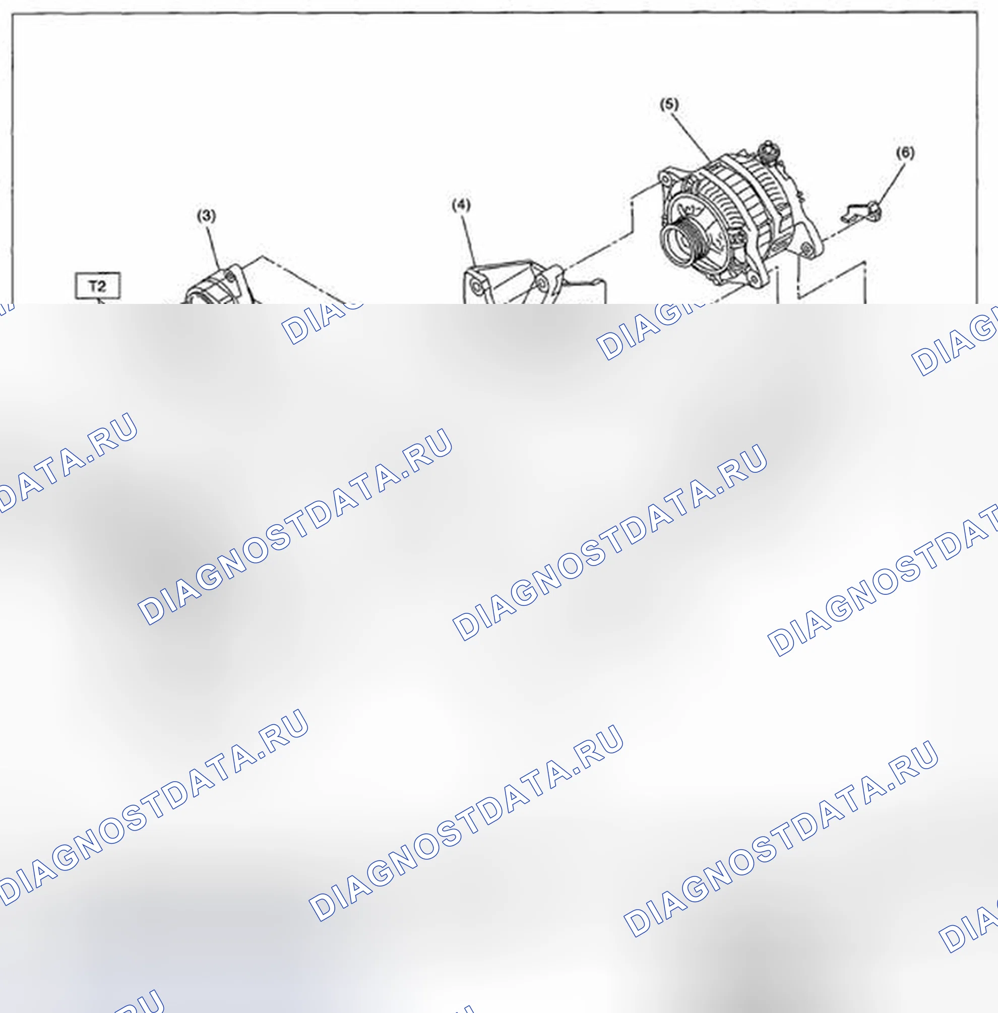 Рис. 467: КЛИНОВОЙ РЕМЕНЬ. Subaru Legacy BM/BR