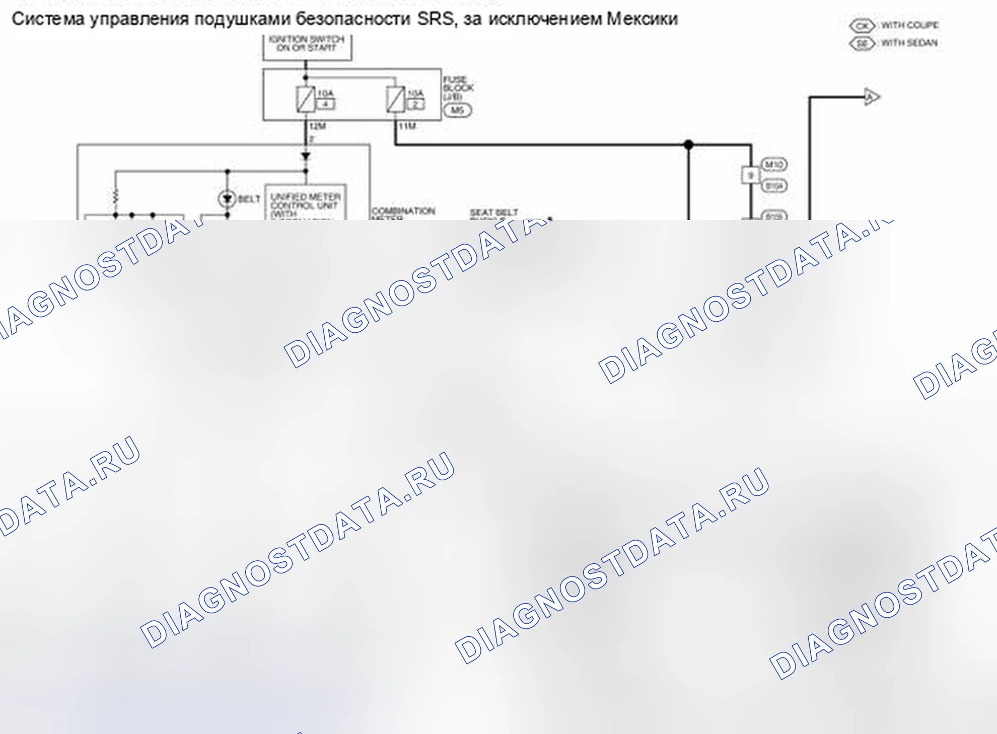Рис. 74: электросхема - кроме Мексики. Nissan Altima L32 рестайлинг