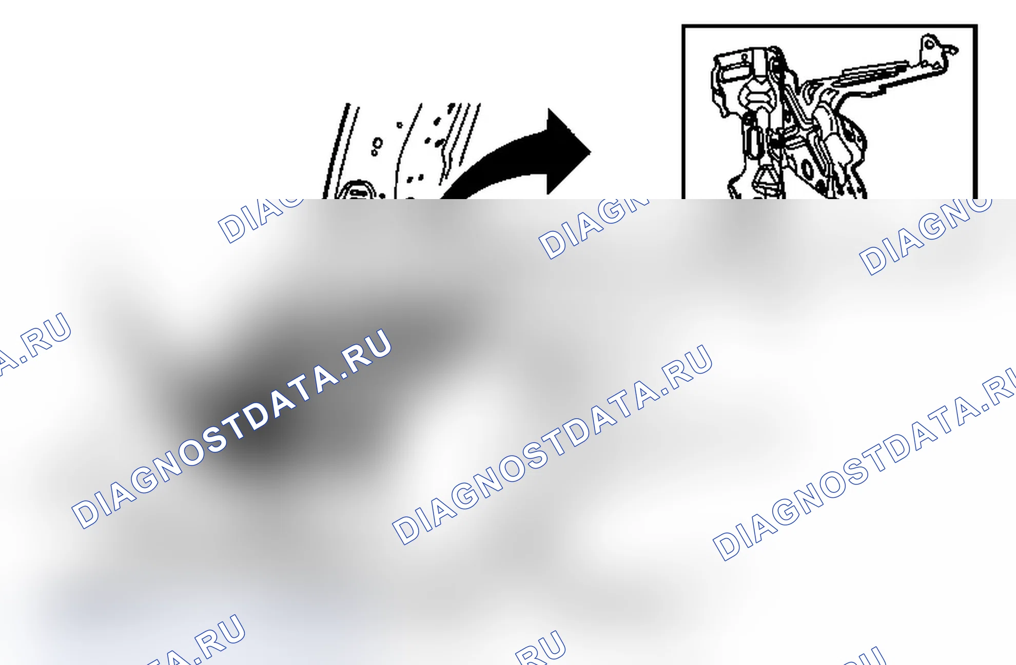 Рис. 32: Замена модуля управления двигателем исполнительного механизма закрытия дверь багажника (за исключением лавины и Escalade EXT). Chevrolet Tahoe III