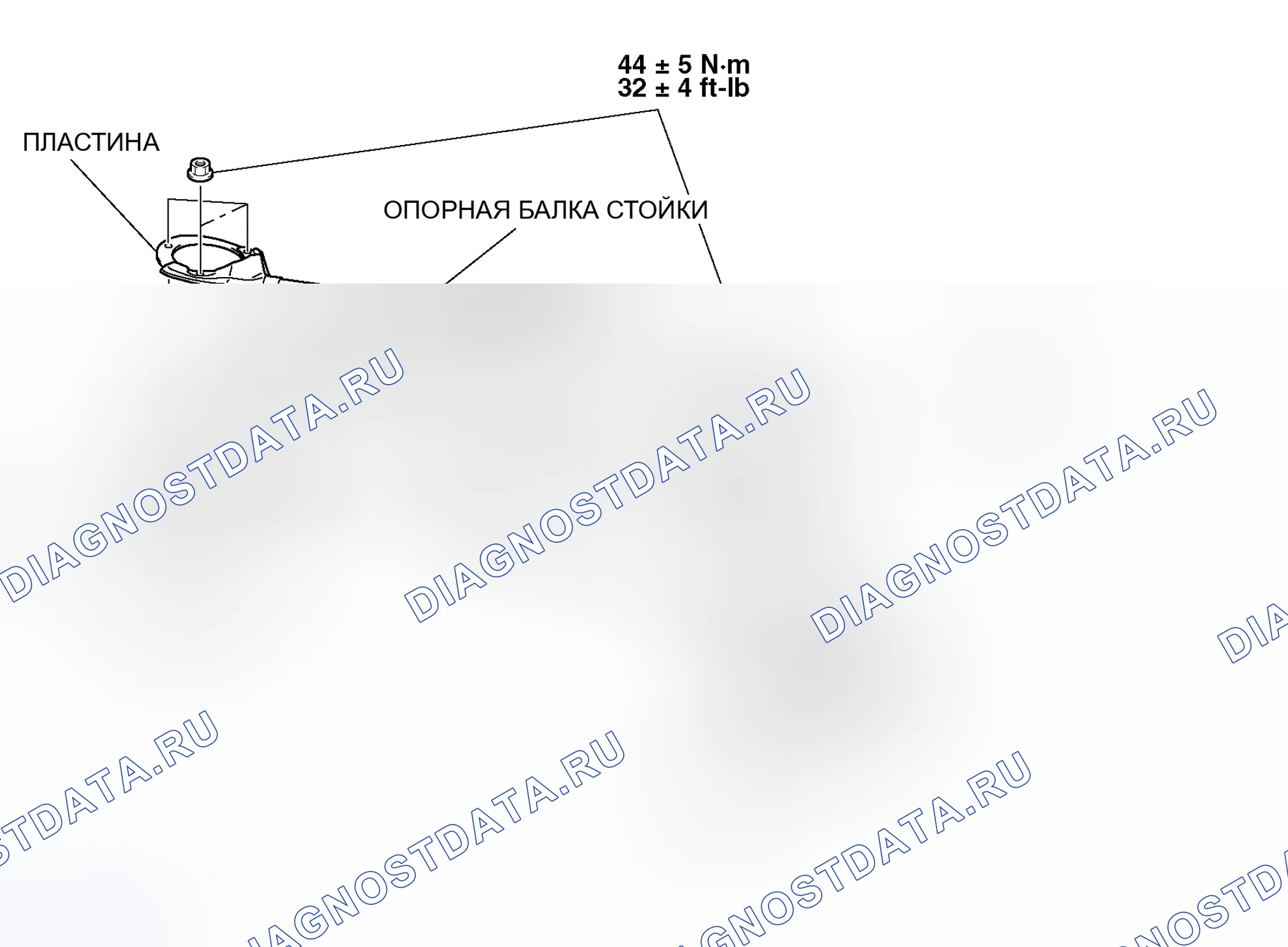 Рис. 150: ДЕМОНТАЖ И МОНТАЖ БРУСА СТОЙКИ. Mitsubishi Lancer Evolution IX