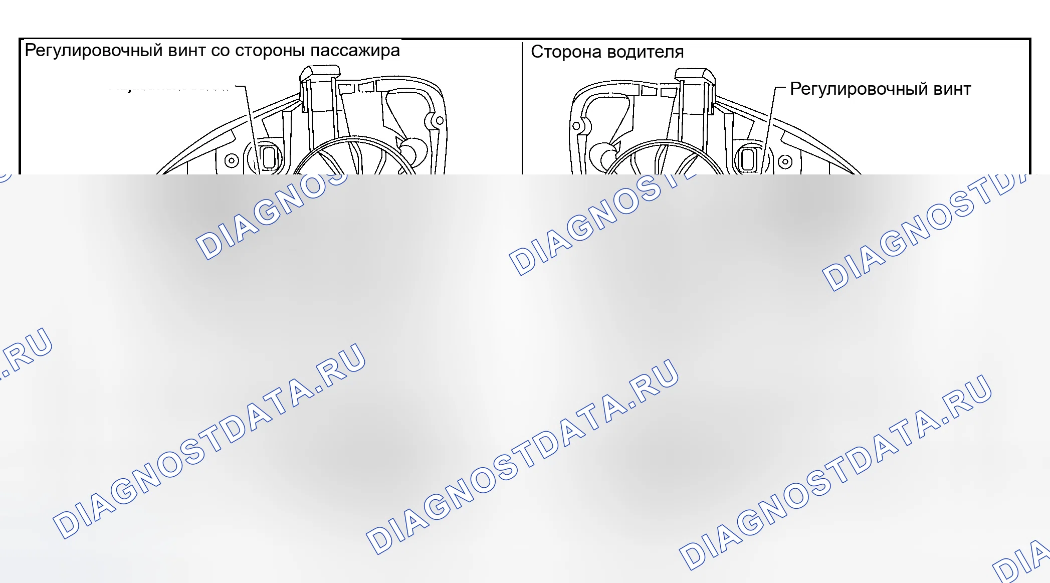 Рис. 155: Регулировка прицеливания. Nissan Altima L31 рестайлинг