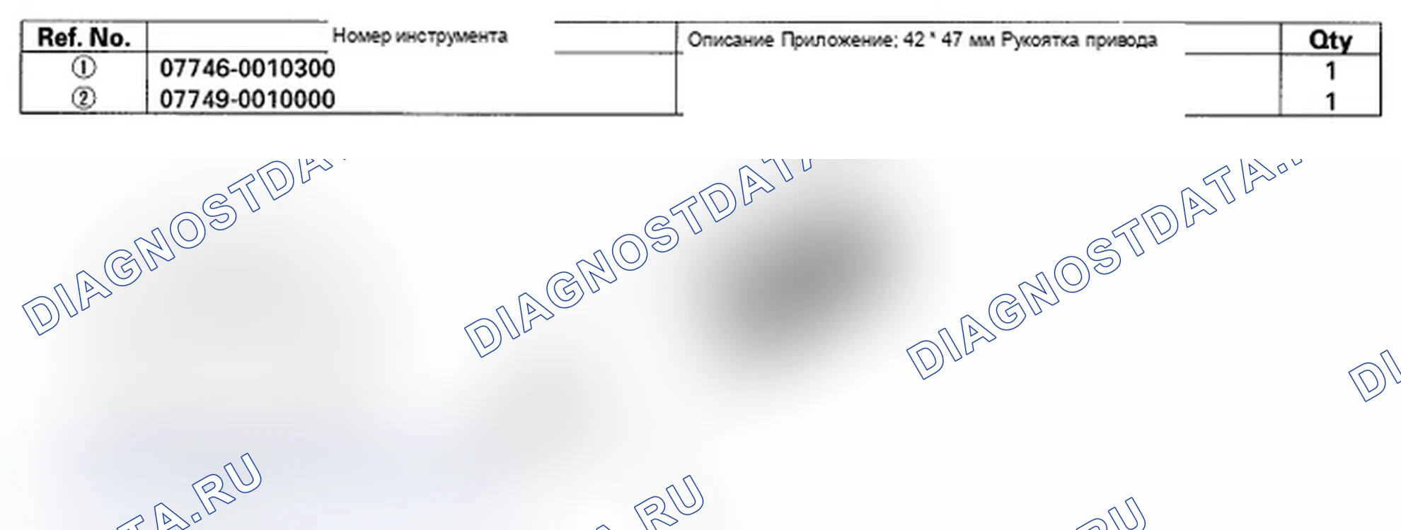 Рис. 1: Определение специальных инструментов. Acura RL II