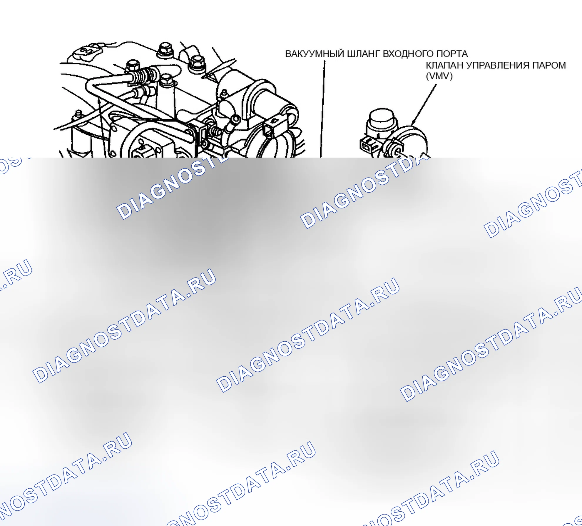Рис. 139: Компоненты EVAP с использованием системы управления паром. Ford Club Wagon E150 
