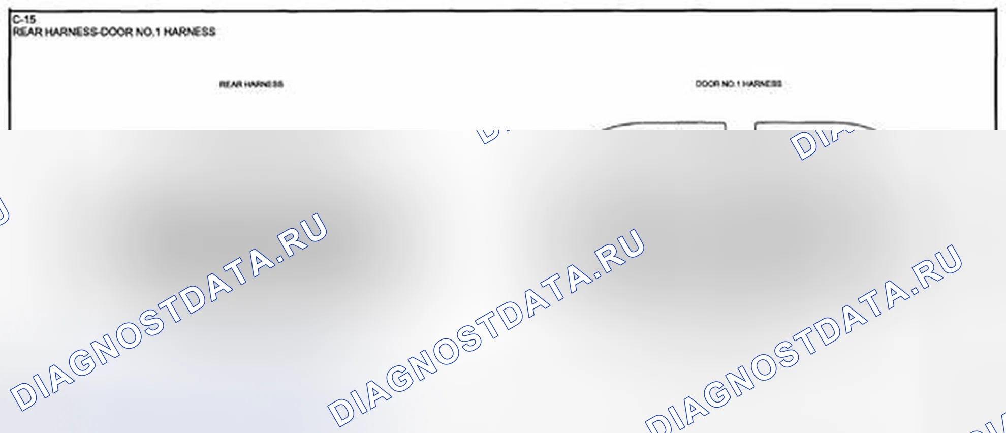 Рис. 45: Идентификация разъемов задней панели и двери № 1 (C-15). Mazda CX-5 I