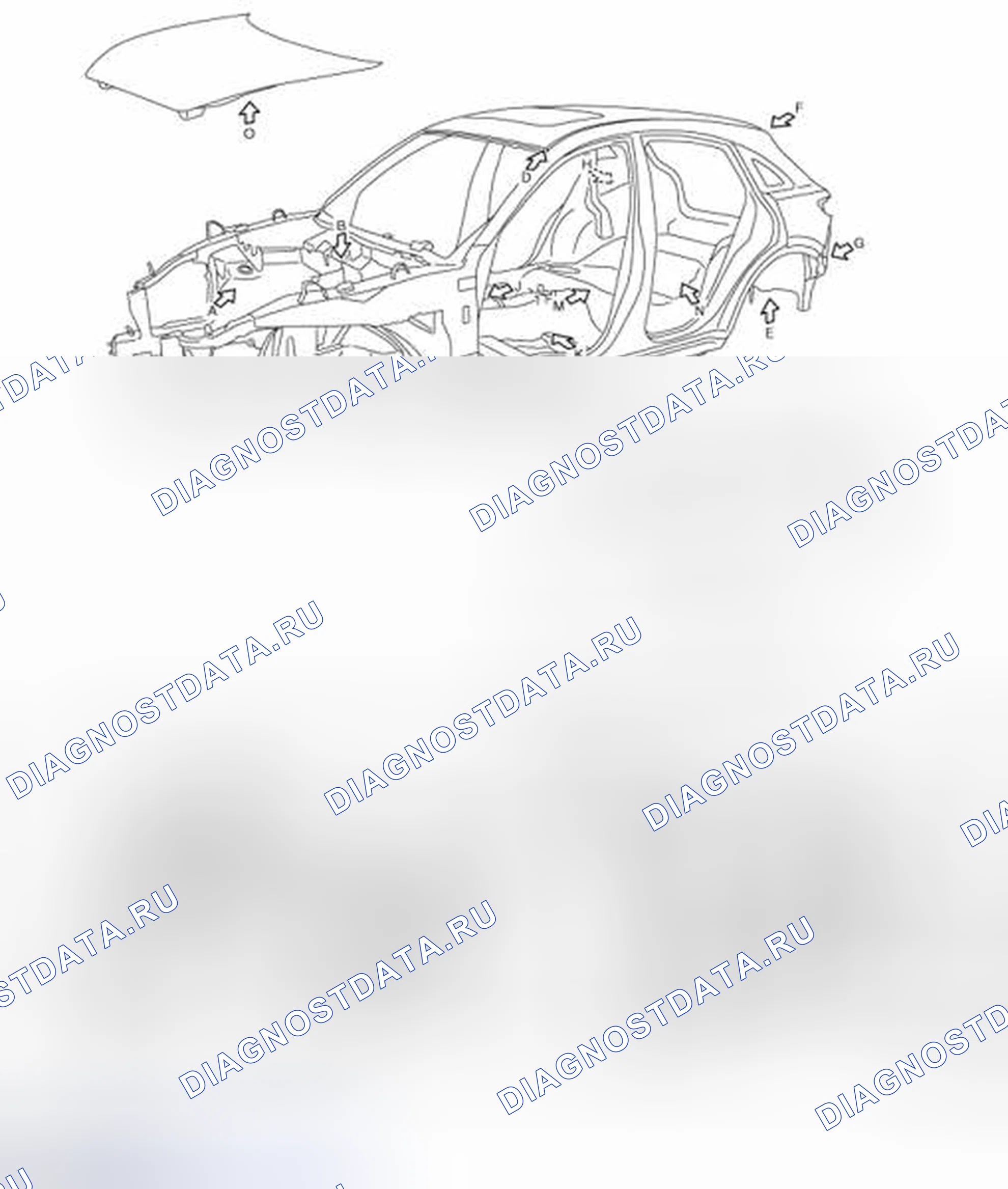 Рис. 228: Уплотнение корпуса. Infiniti FX37 II рестайлинг