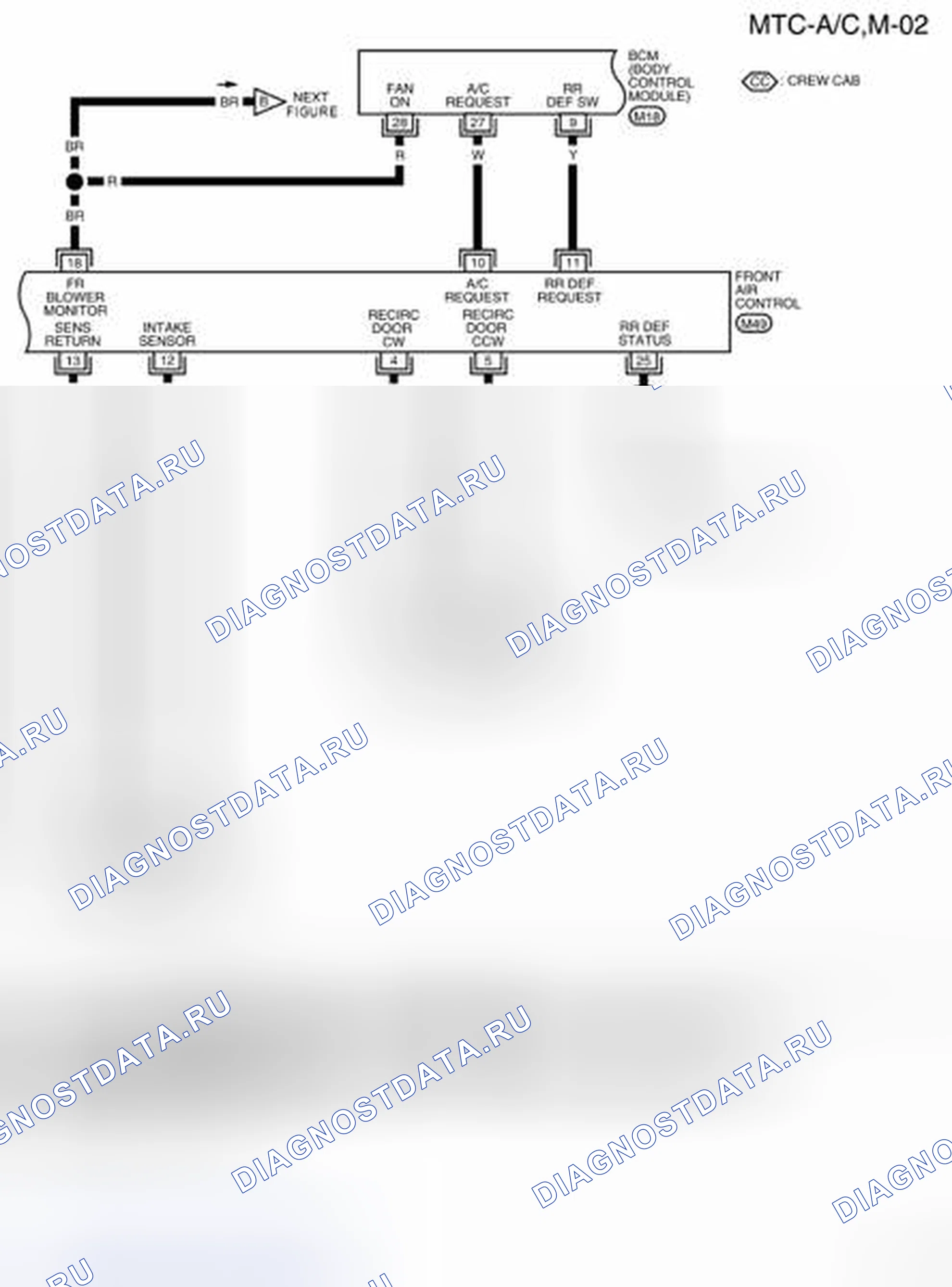 Рис. 76: MTC-A / C, M-02 - электросхема. Nissan Frontier D40