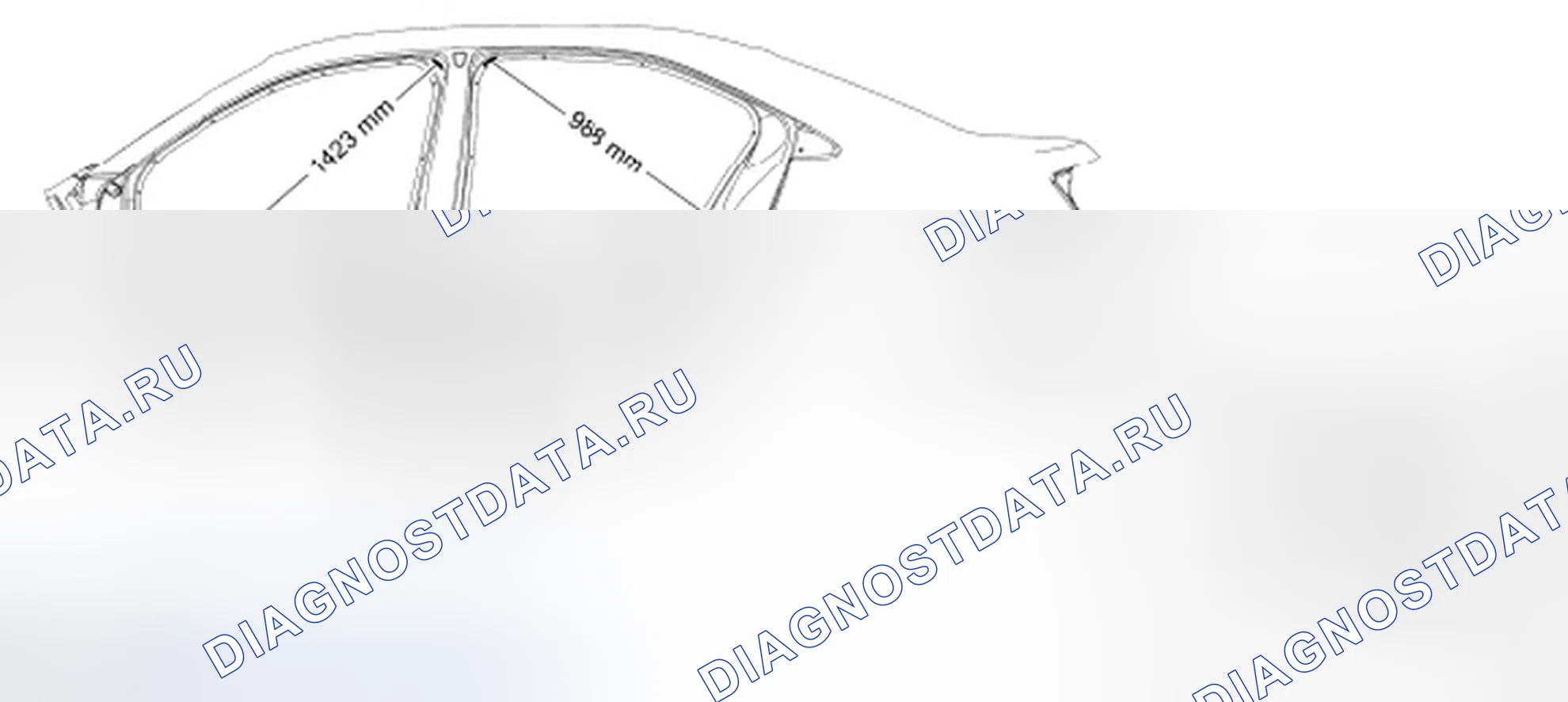 Рис. 25: Размеры крышки со стороны корпуса. Ford Taurus VI