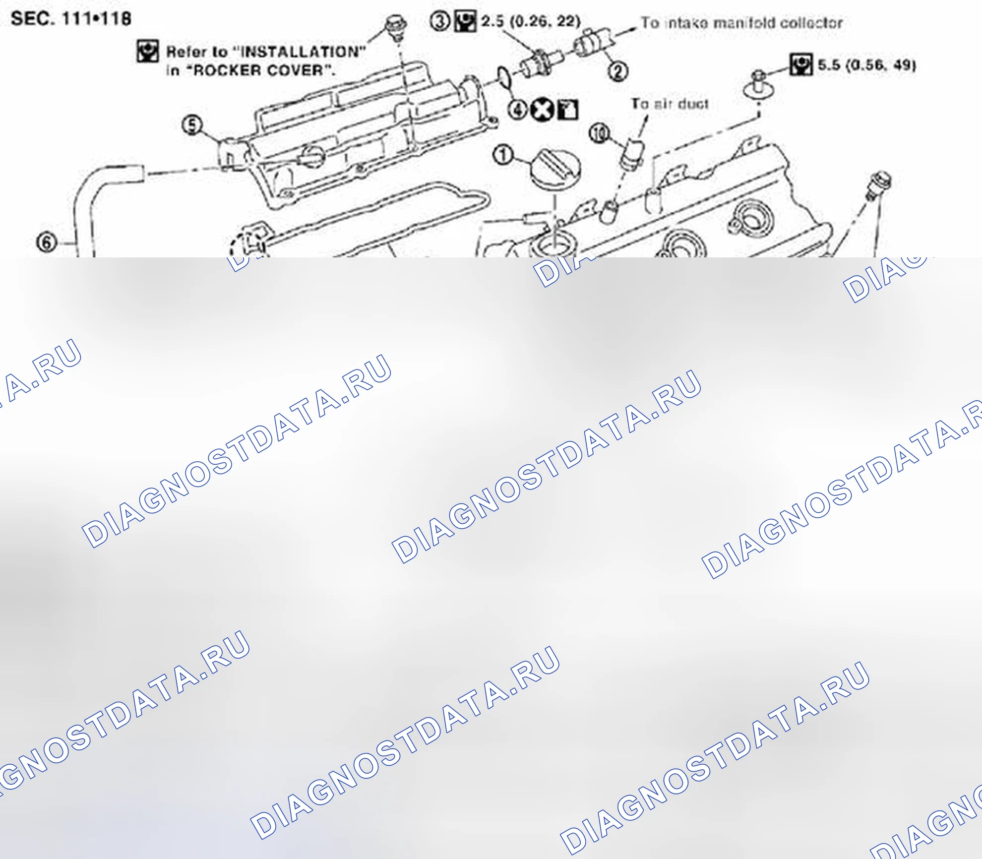 Рис. 293: Крышка коромысла: вид в разобранном виде. Suzuki Equator I