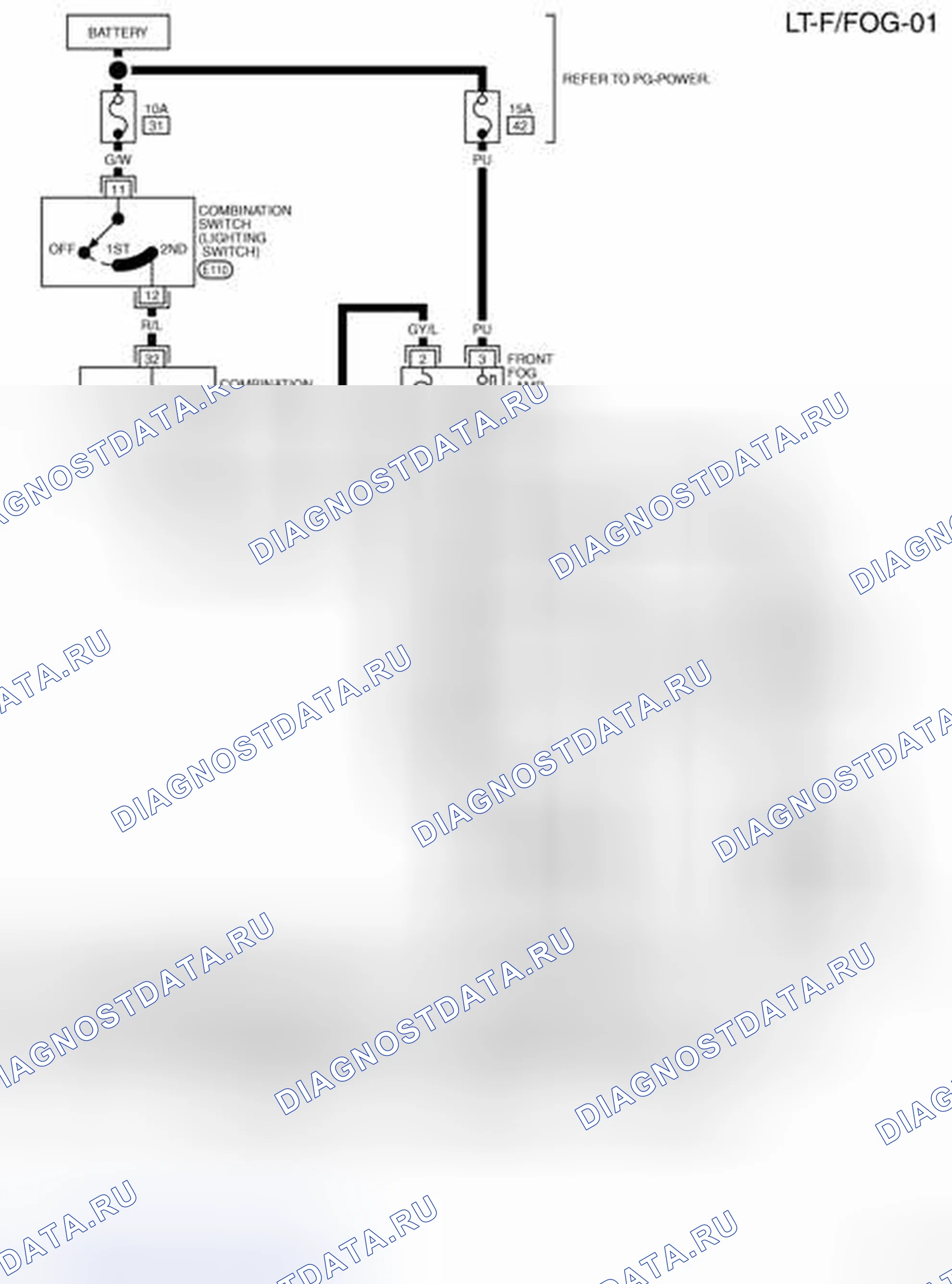 Рис. 33: электросхема - F / FOG. Nissan X-Trail I