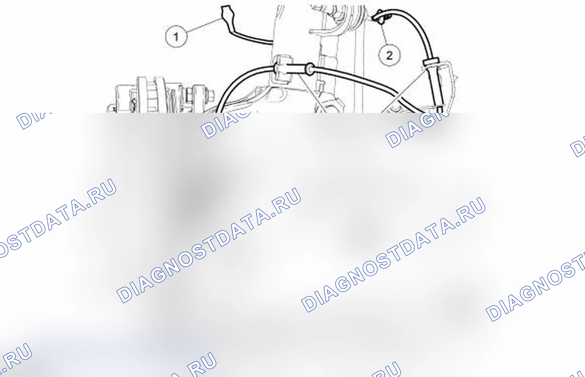 Рис. 42: Датчик скорости колеса - передний. Ford Taurus V