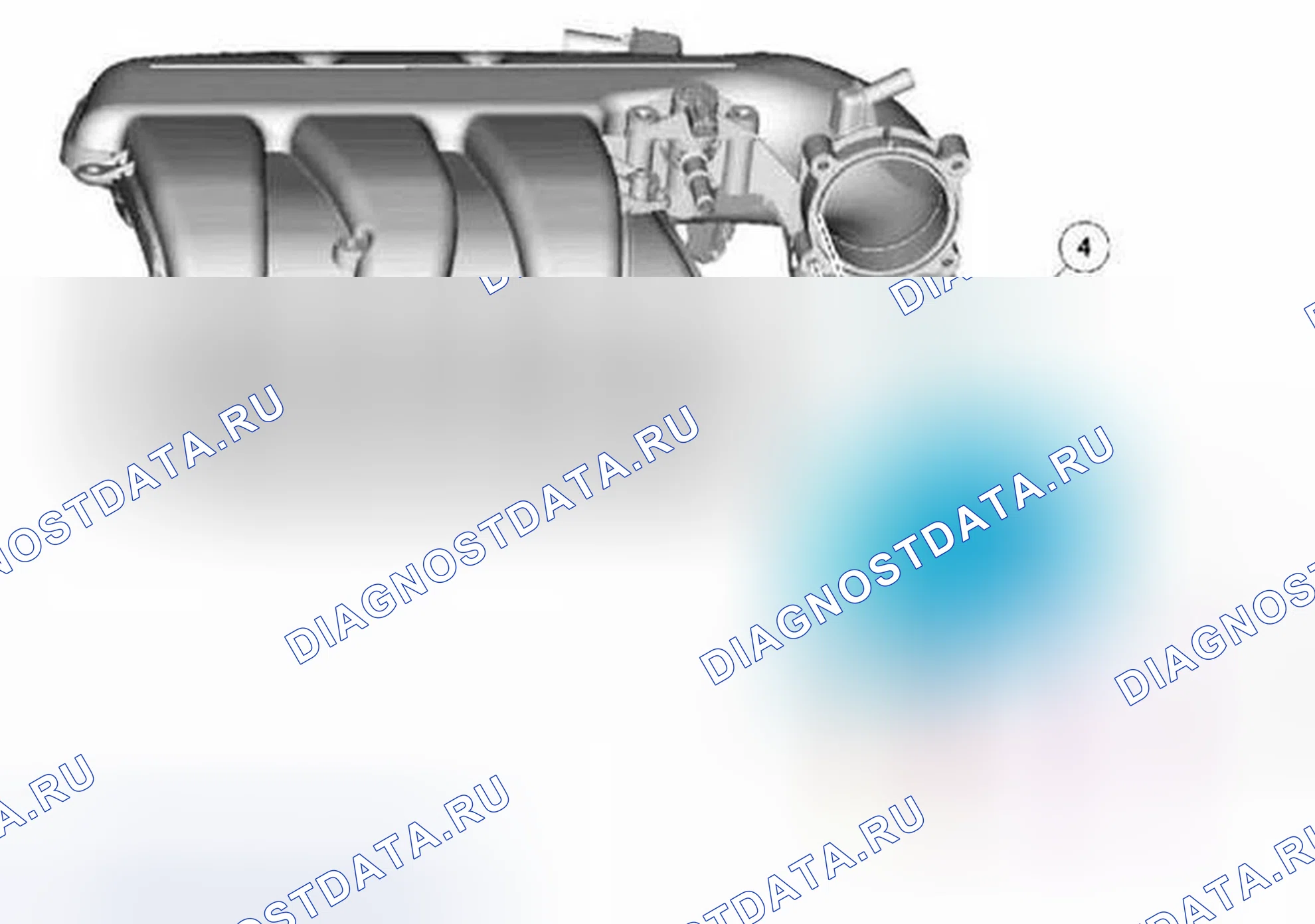 Рис. 74: Корпус дроссельной заслонки. Ford Explorer V