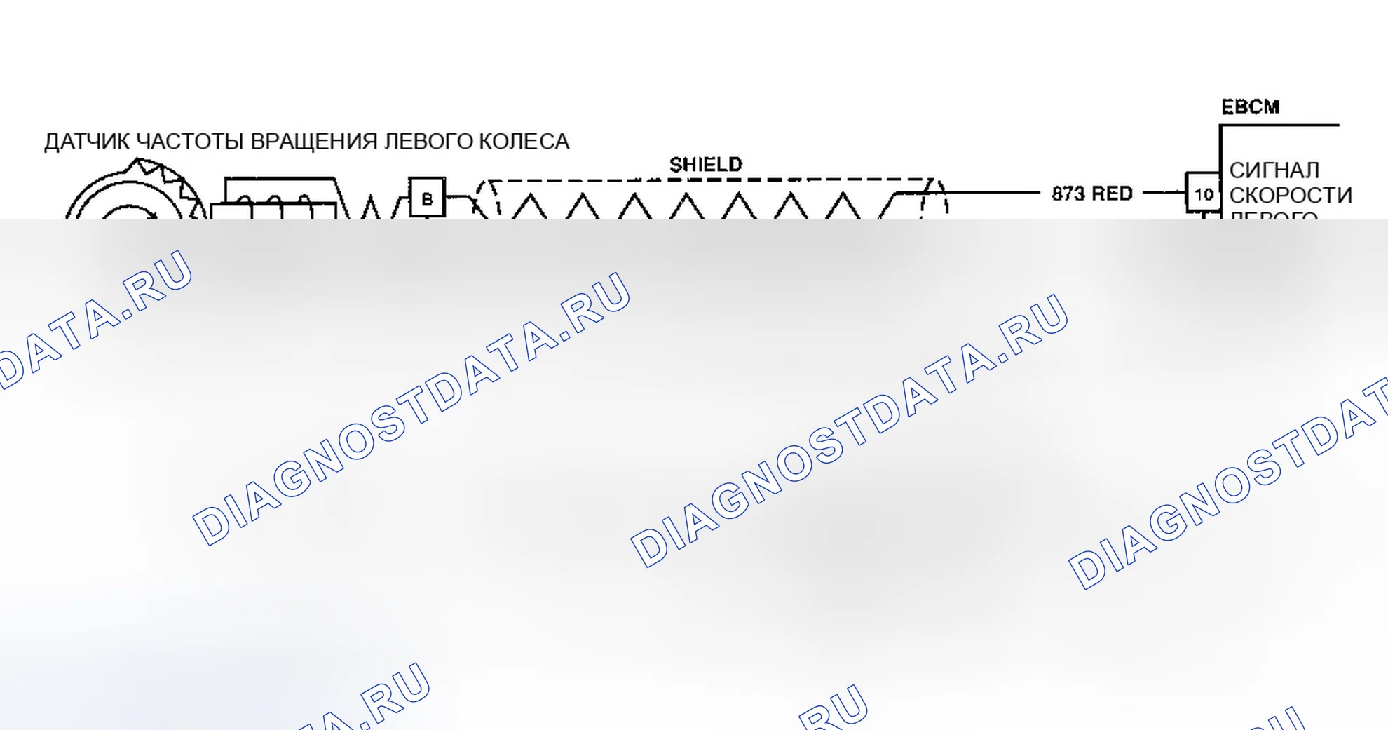 Рис. 13: Схема расшифровка кода ошибки A021 (Prizm) Скорость левого переднего колеса = 0 или неразумно. Geo Prizm II
