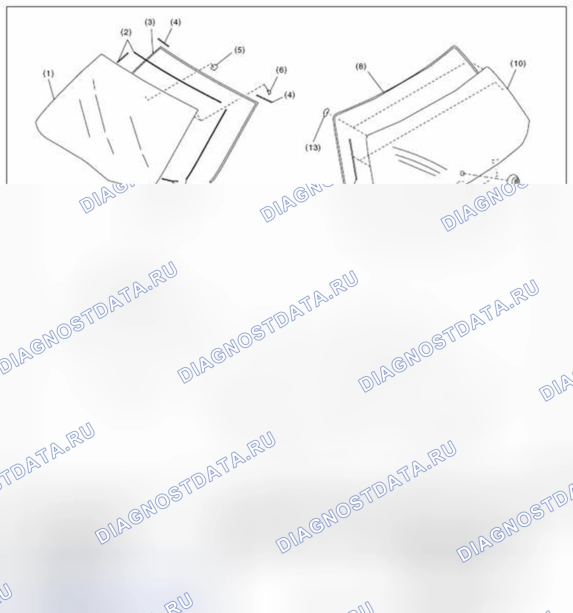 Рис. 7: ФИКСИРОВАННОЕ СТЕКЛО. Subaru Forester SJ