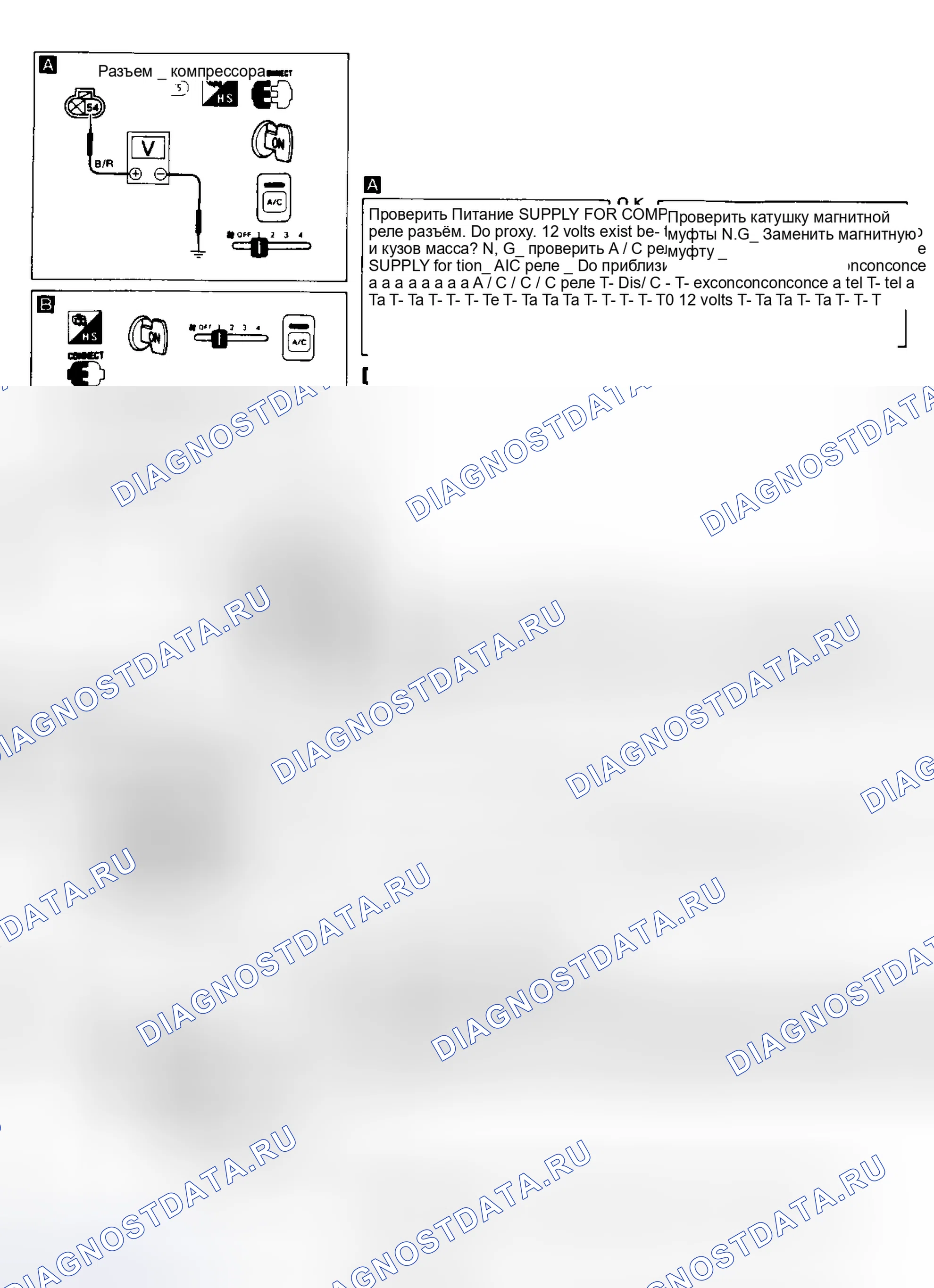 Рис. 7: Блок-схема диагностической процедуры 4 (1 из 4). Nissan Maxima J30