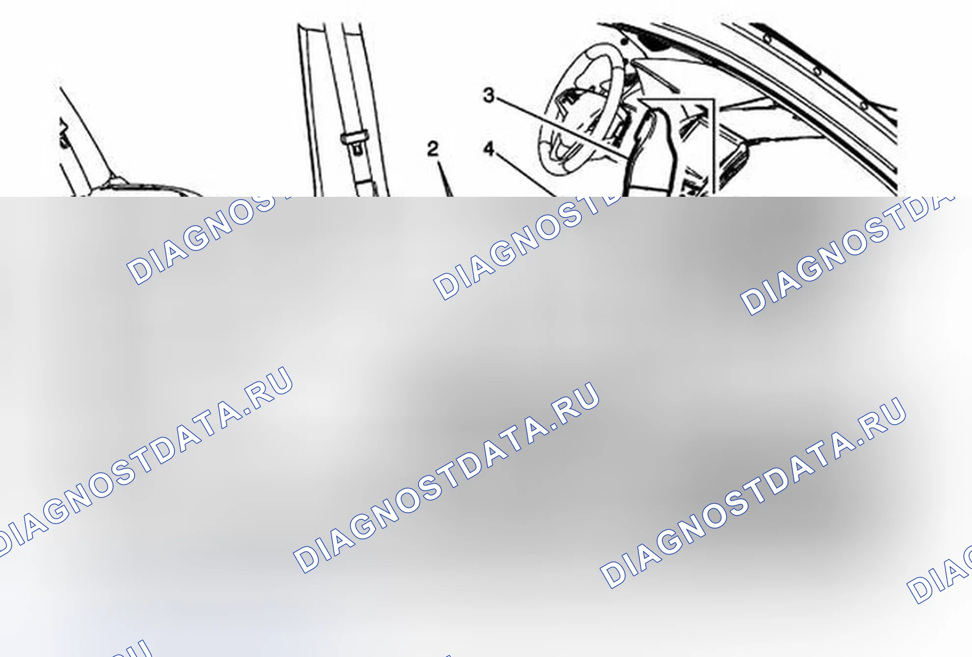 Рис. 59: Замена воздуховода в задней части пола - правая сторона. Cadillac ATS I