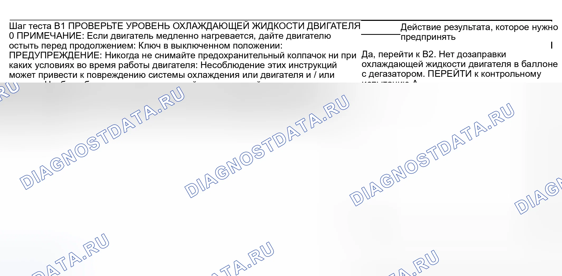Рис. 7: диагностический тест B: перегрев двигателя. Mazda Flair II