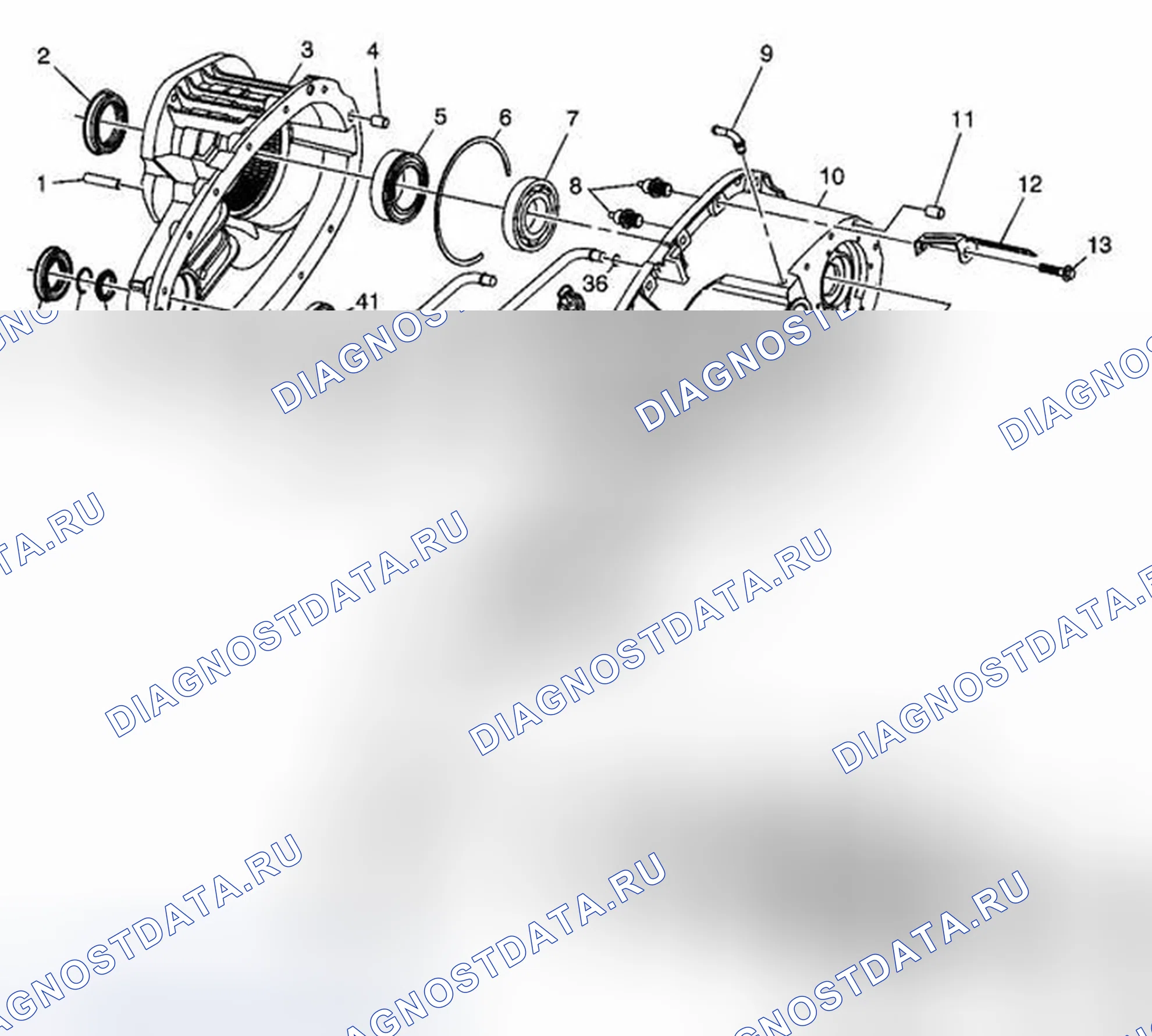 Рис. 37: Раздаточная коробка в разобранном виде. Chevrolet TrailBlazer I рестайлинг