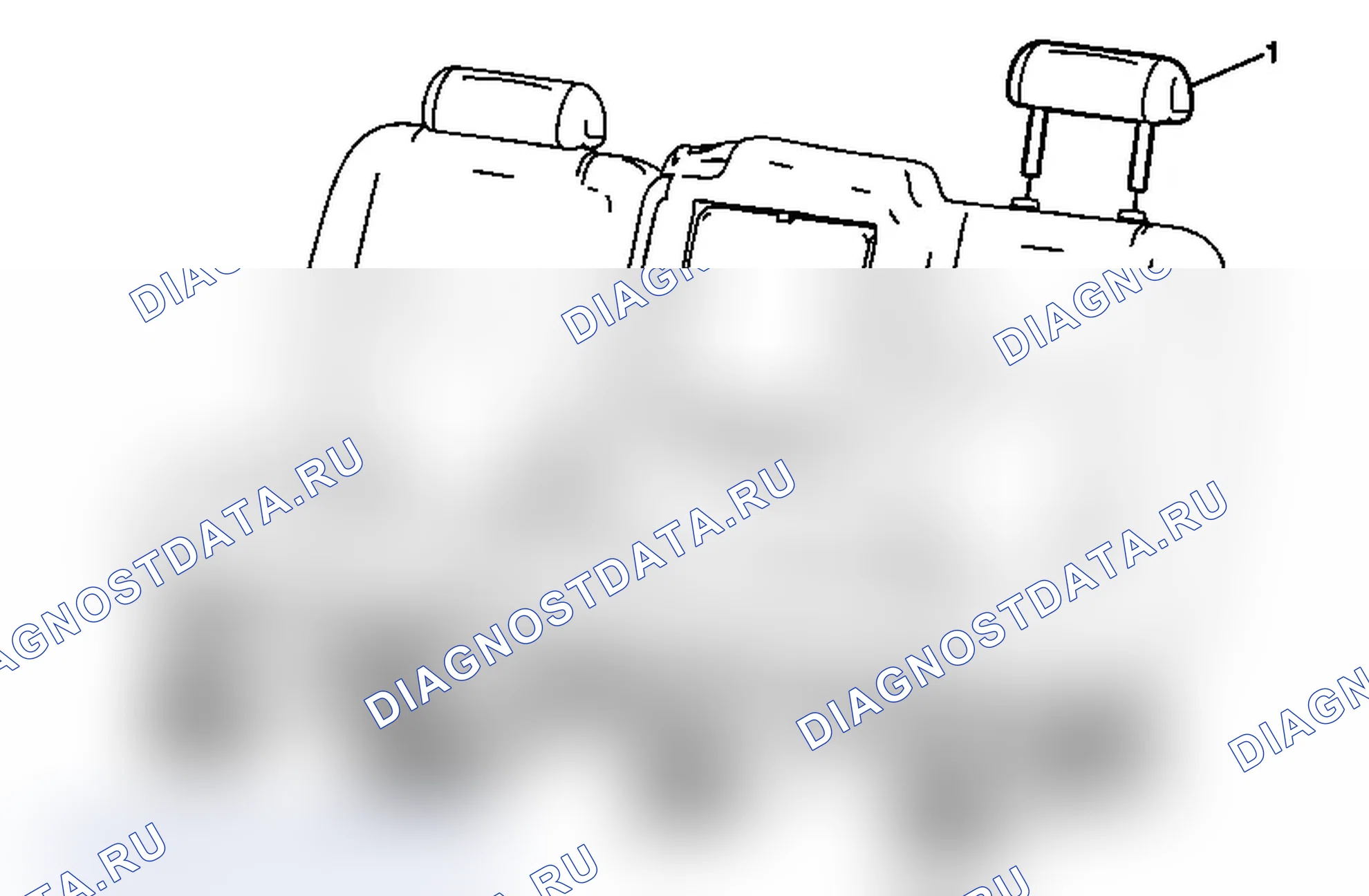 Рис. 46: Замена подголовника заднего сиденья (Avalanche/Escalade EXT). Chevrolet Tahoe III