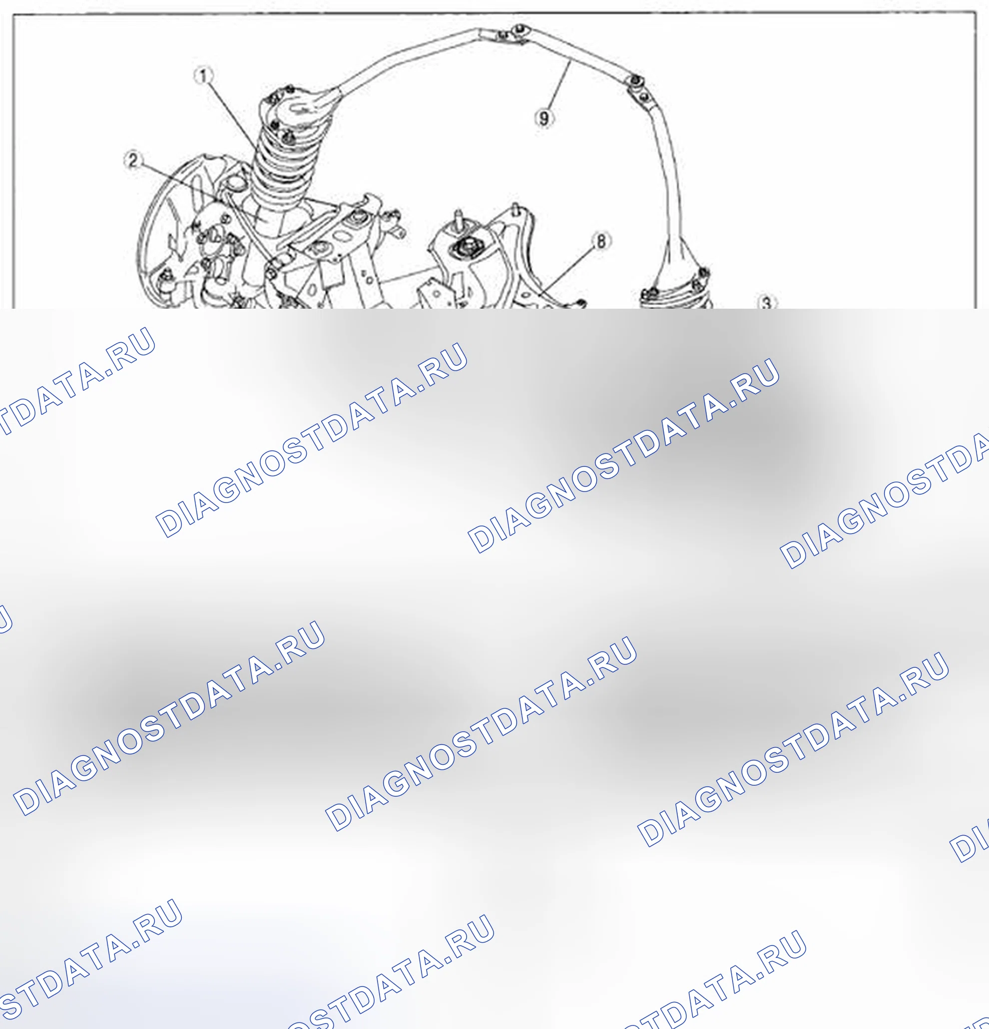 Рис. 1: ИНДЕКС РАСПОЛОЖЕНИЯ ПЕРЕДНЕЙ ПОДВЕСКИ. Mazda MX-5 NC рестайлинг