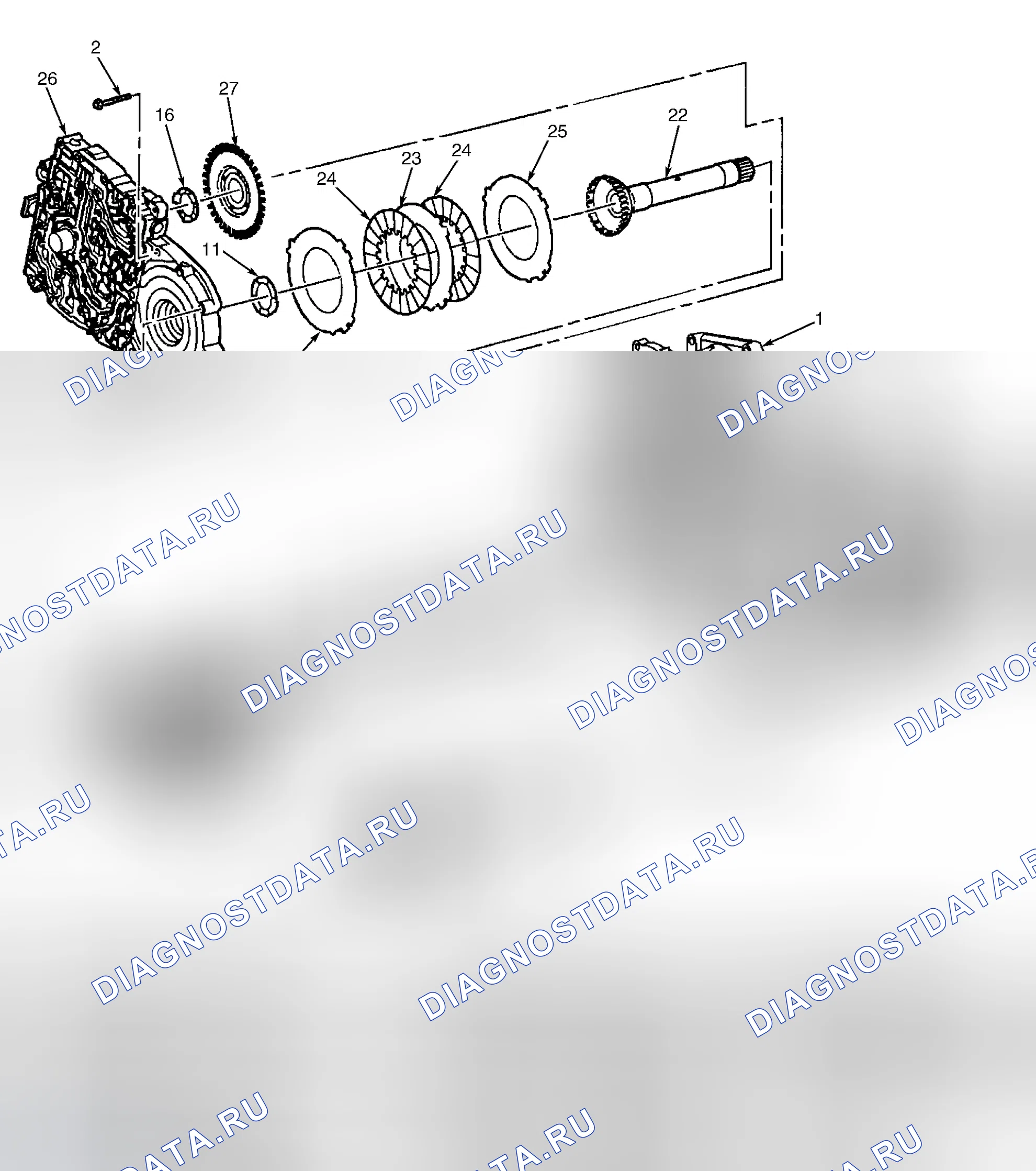 Рис. 55: 4TH ВАЛ СЦЕПЛЕНИЯ И ПЛАСТИНЫ. Hyundai XG I