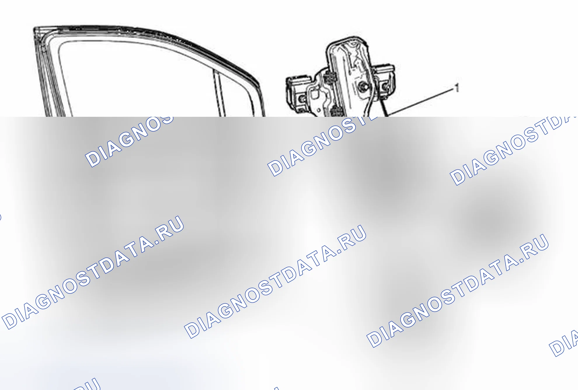 Рис. 29: Замена двигателя регулятора передней двери. Buick Encore I