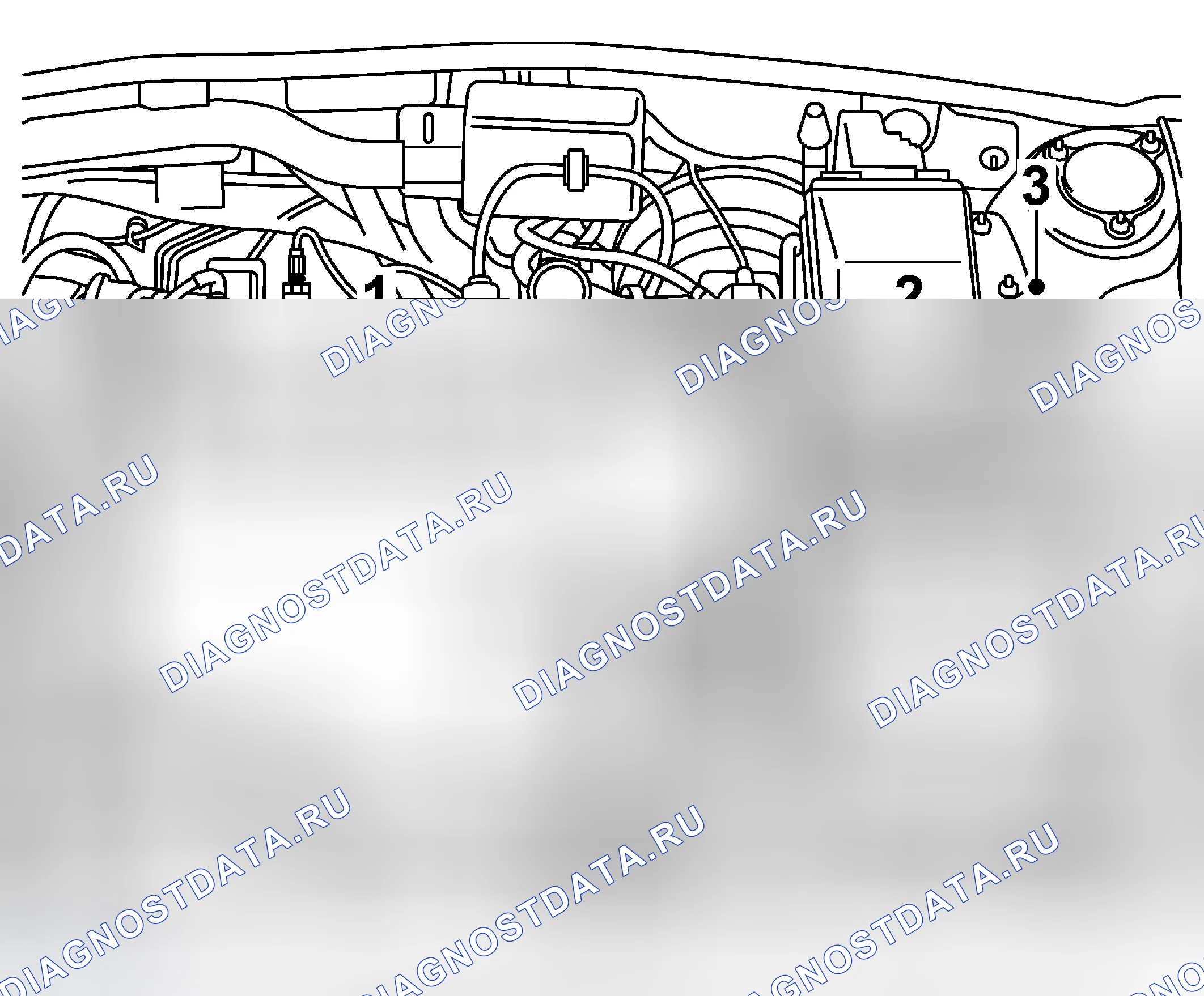 Рис. 523: Передняя головка цилиндров, для снятия (в автомобиле). Kia Picanto II рестайлинг