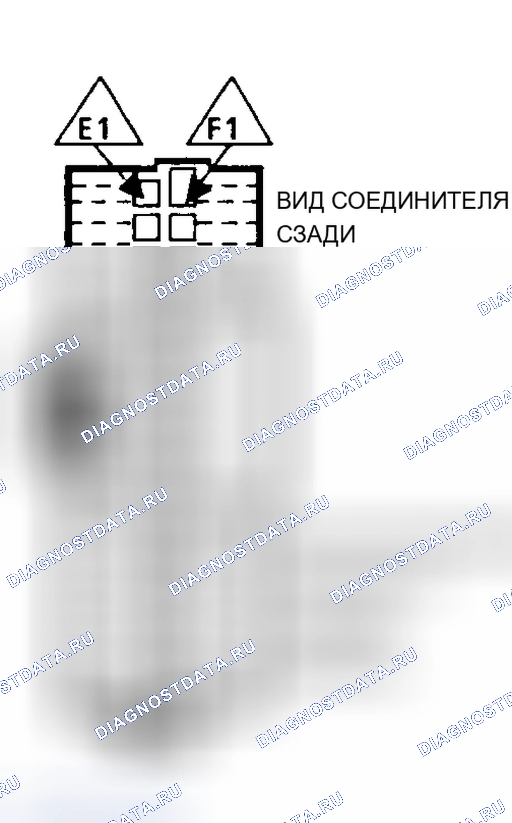 Рис. 62: Идентификатор разъема E-F терминала блок управления силовым агрегатом (PCM) (блок управления силовым агрегатом) - синий (3 из 4) (серия 5.7L " G " с 4L80-E A / T). Chevrolet Suburban C1500 