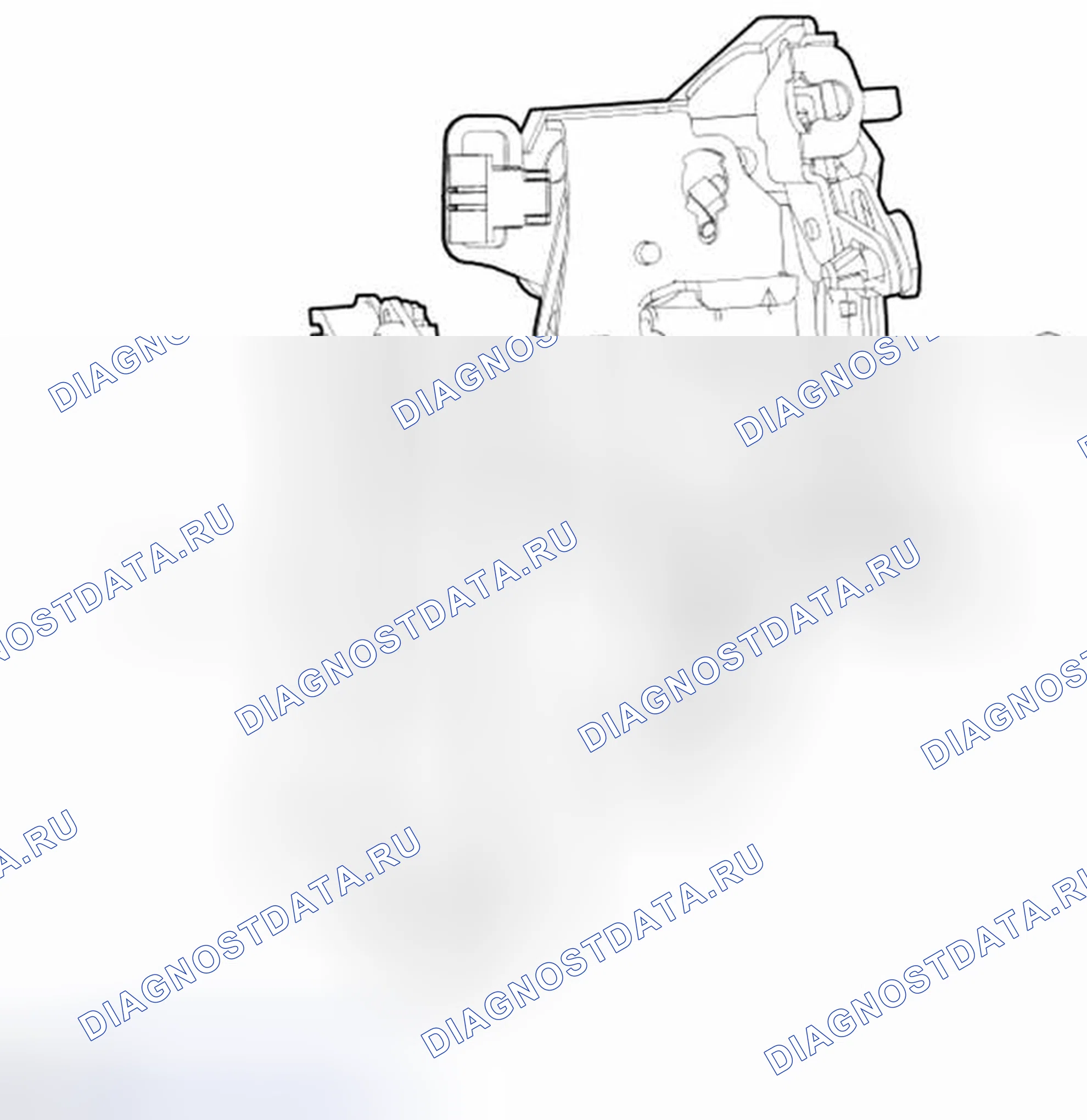 Рис. 54: Привод дверного замка. Ford Pickup F250 Super Duty II