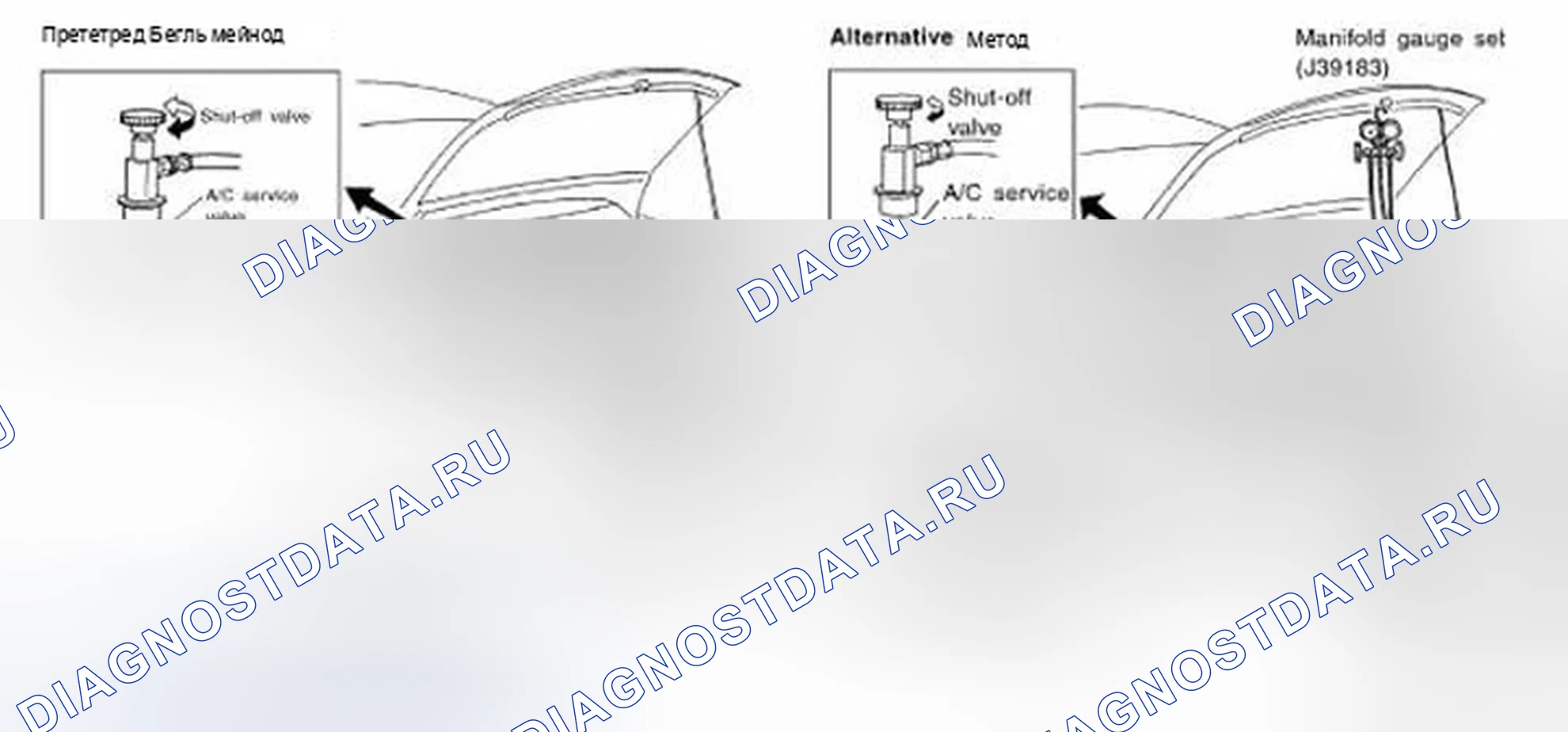Рис. 215: Система откачки и заправка хладагента. Infiniti FX35 I рестайлинг