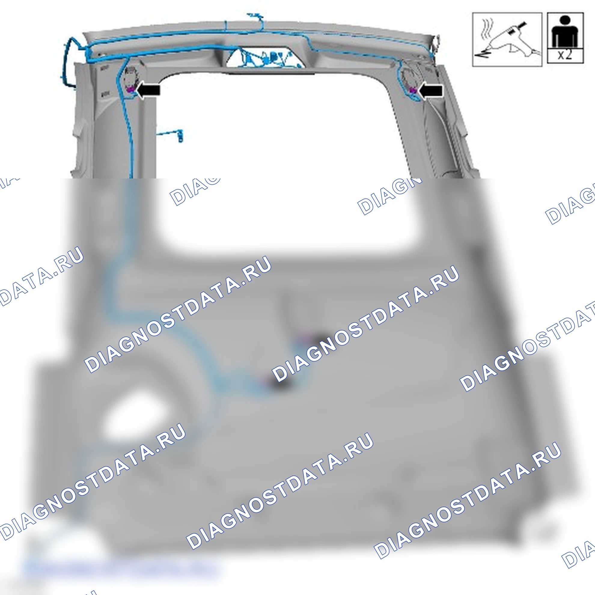 Как снять и установить жгут электропроводки панели крыши. Ford Grand C-MAX II