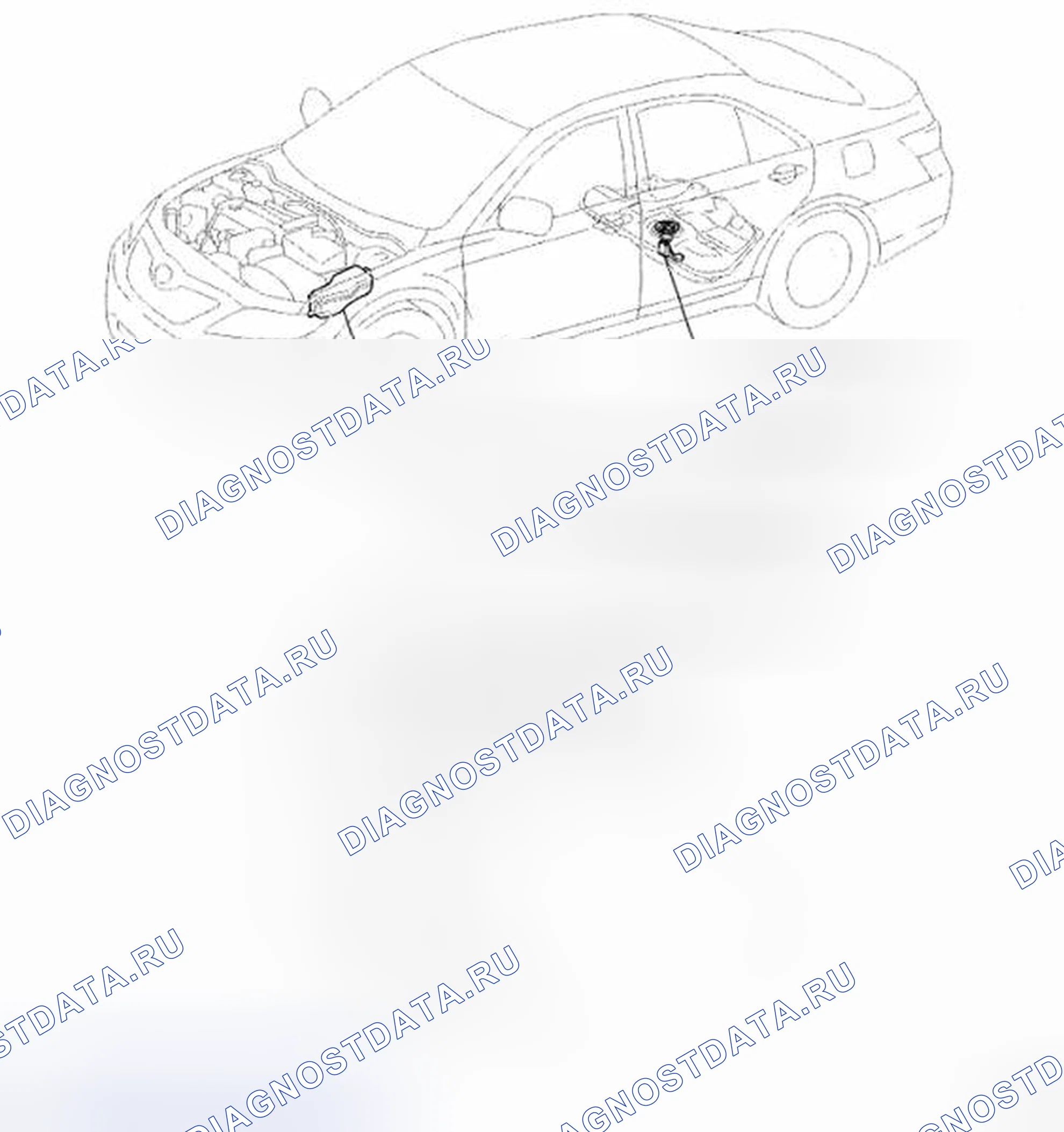 Рис. 205: Определение местоположения частей топливной системы. Toyota Camry XV40