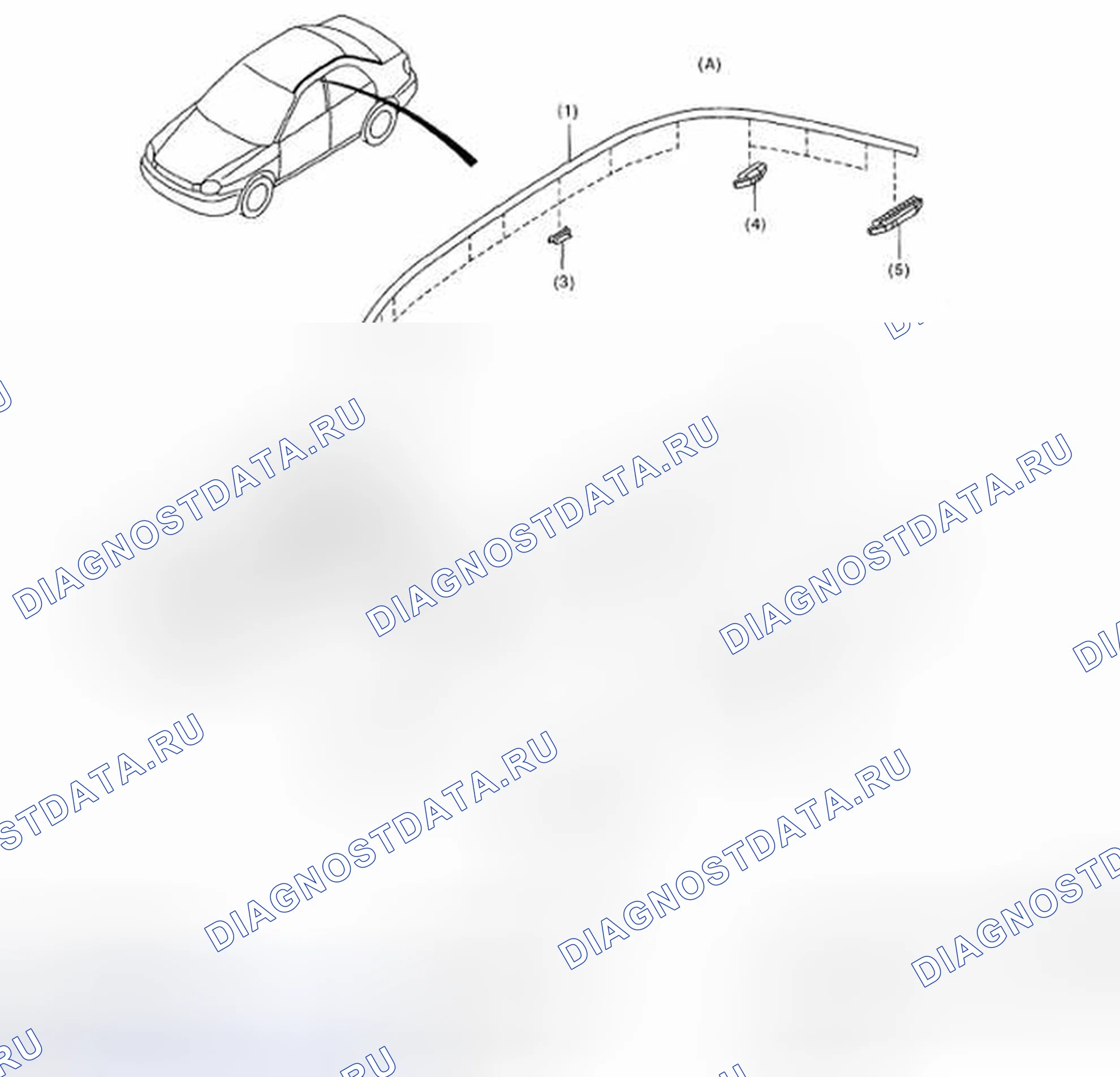Рис. 26: Покомпонентный вид формовки крыши. Subaru Impreza WRX STI GD рестайлинг 2
