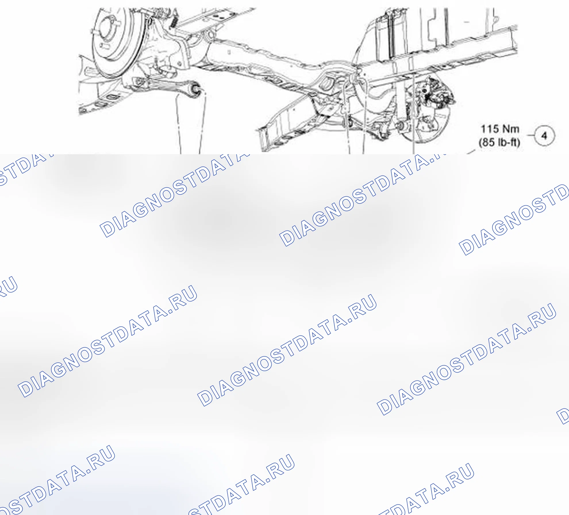 Рис. 19: Подрамник - задний. Ford Focus II