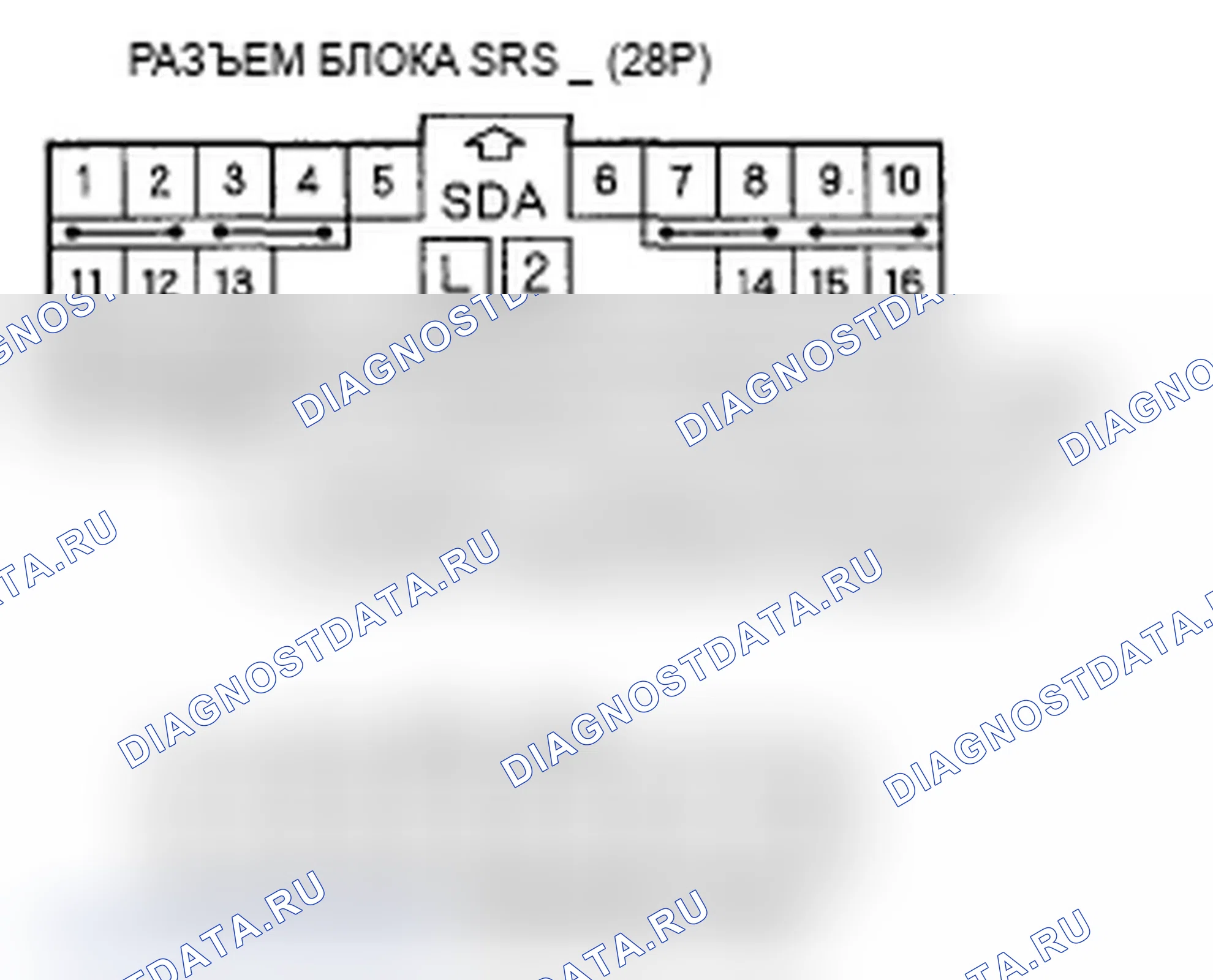 Рис. 181: расшифровка кода ошибки 92-2x («x» может быть от 0 до 9 или от A до F): Открыто или коротко на землю в отсечке подушки безопасности пассажира. Acura MDX II