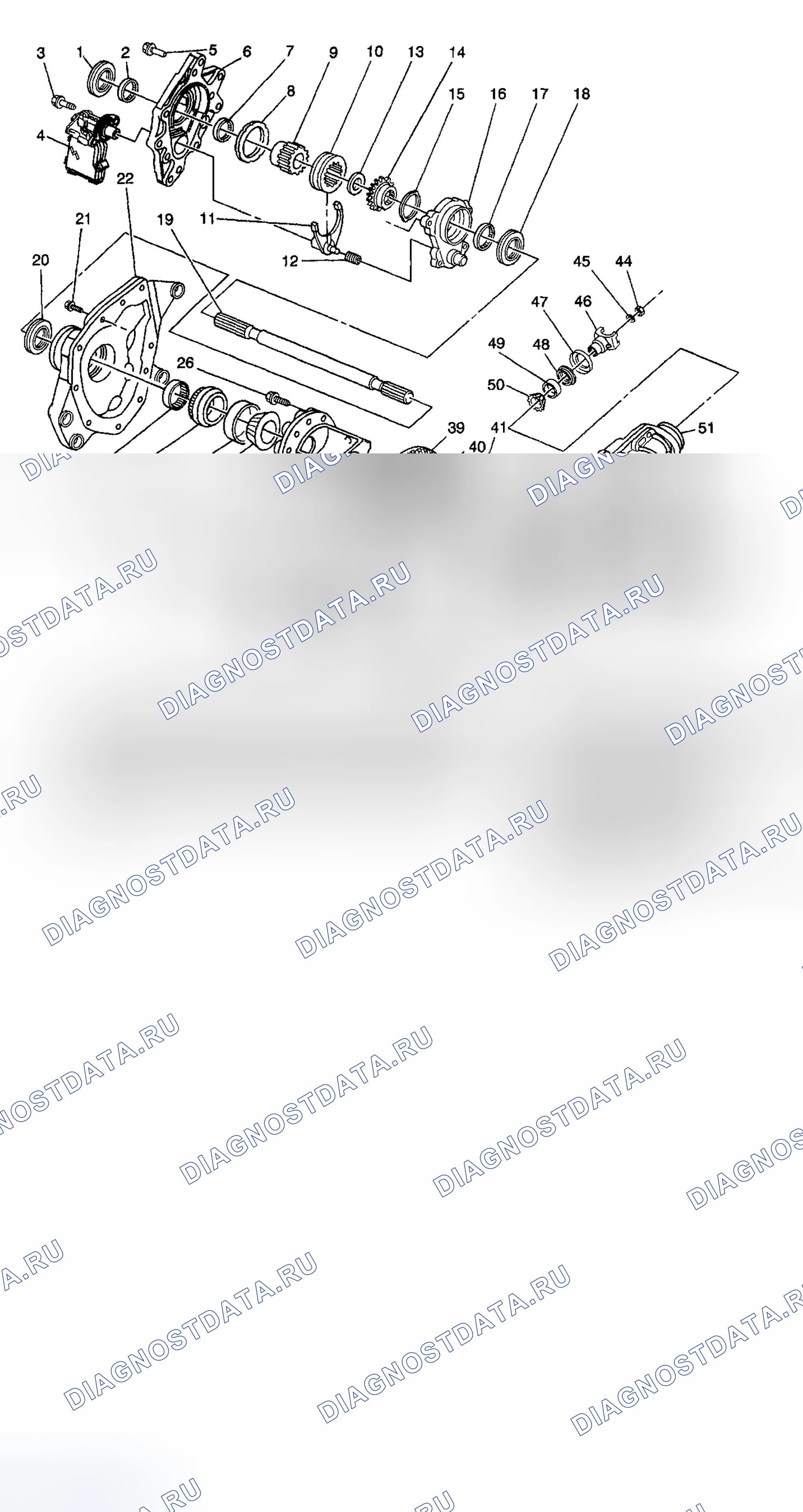 Рис. 1: Передний ведущий мост (7,25 дюйма) (S4wd). Chevrolet TrailBlazer I