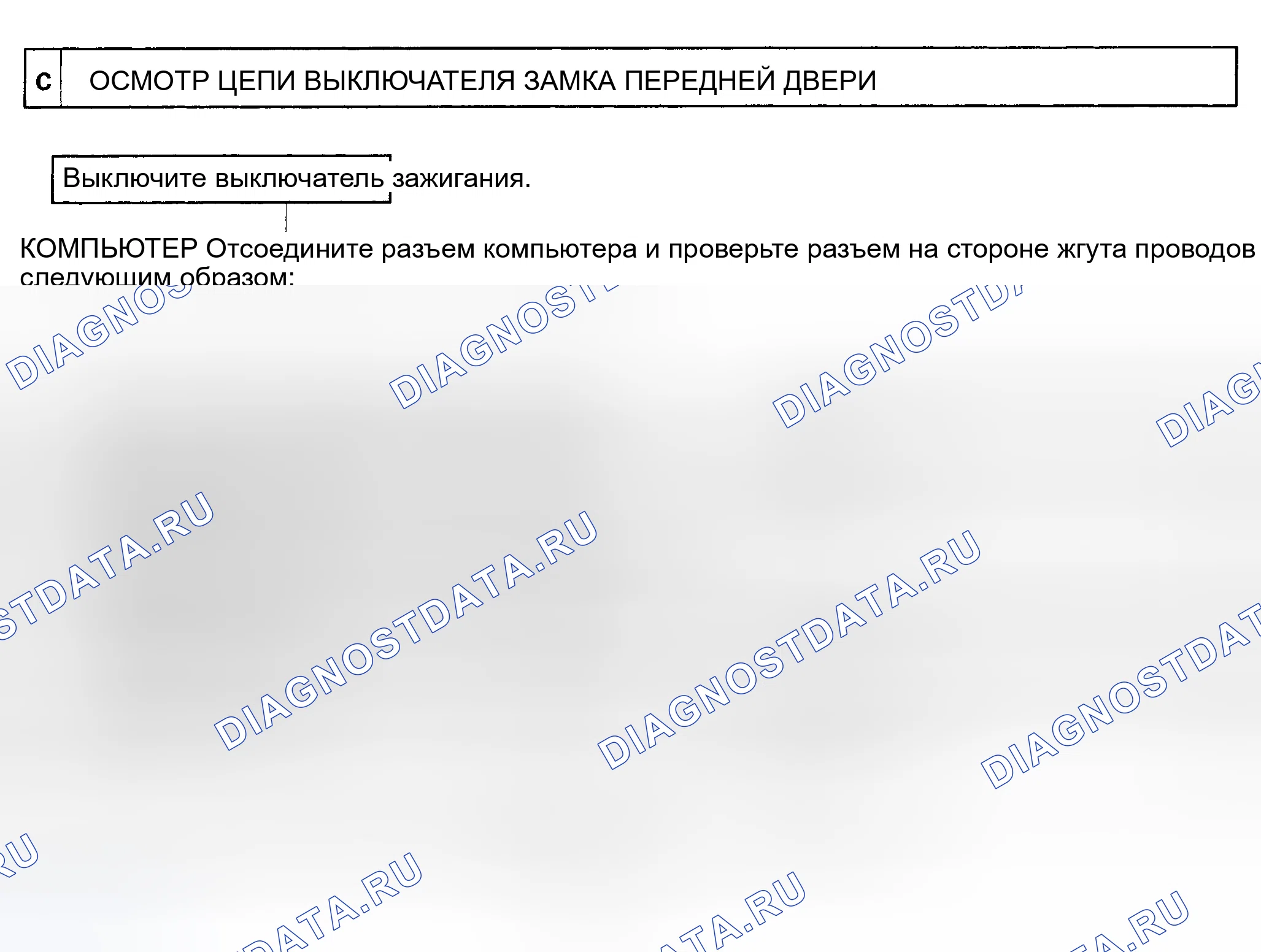 Рис. 6: ТЕСТ С: СИСТЕМА ПРЕДОТВРАЩЕНИЯ УГОНА НЕ СРАБАТЫВАЕТ ПРИ ОТКРЫТИИ ПЕРЕДНИХ ДВЕРЕЙ. Toyota Tercel L30