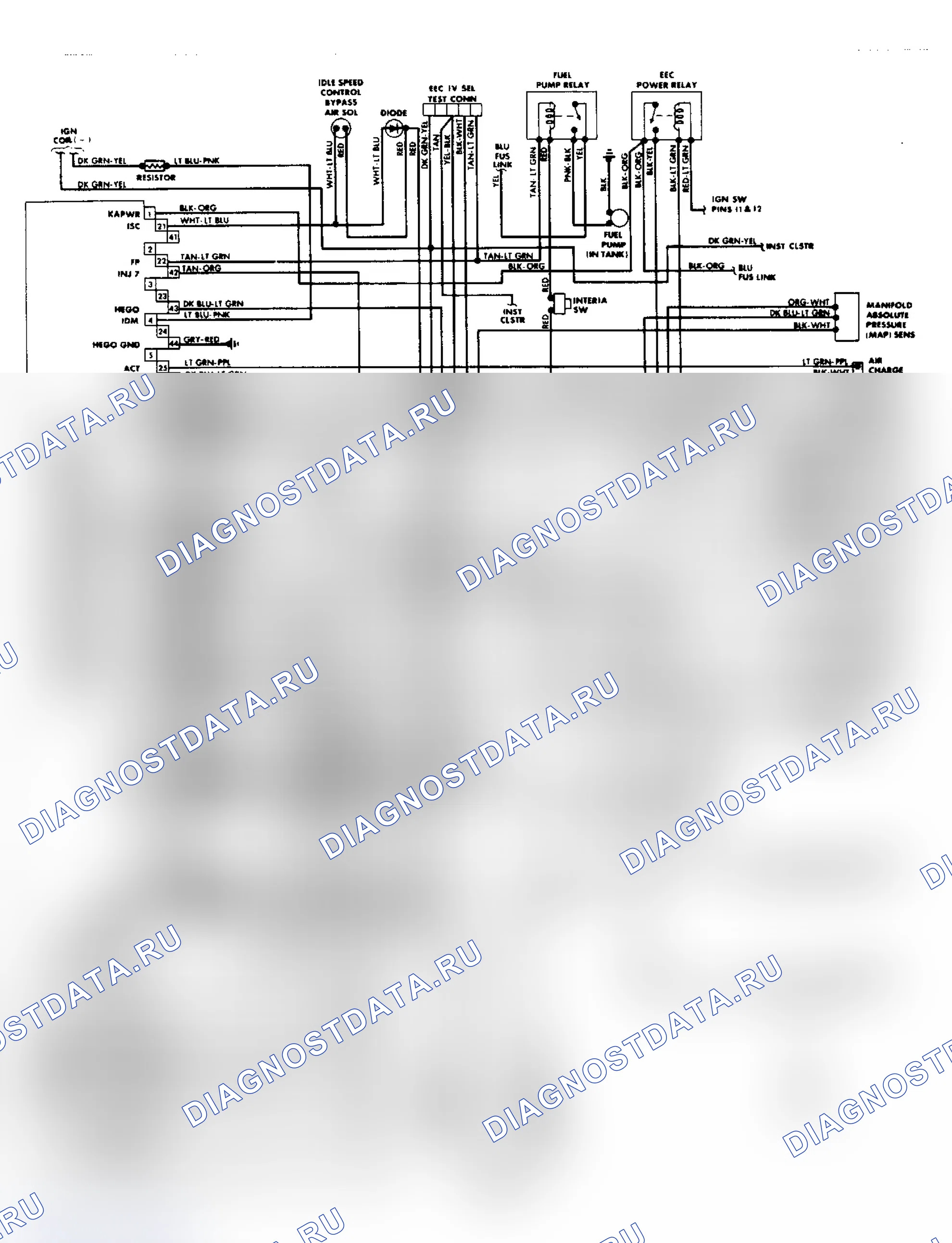 Рис. 61: электросхема 5.0L SEFI EEC-IV (Cougar и Thunderbird). Ford LTD Crown Victoria I