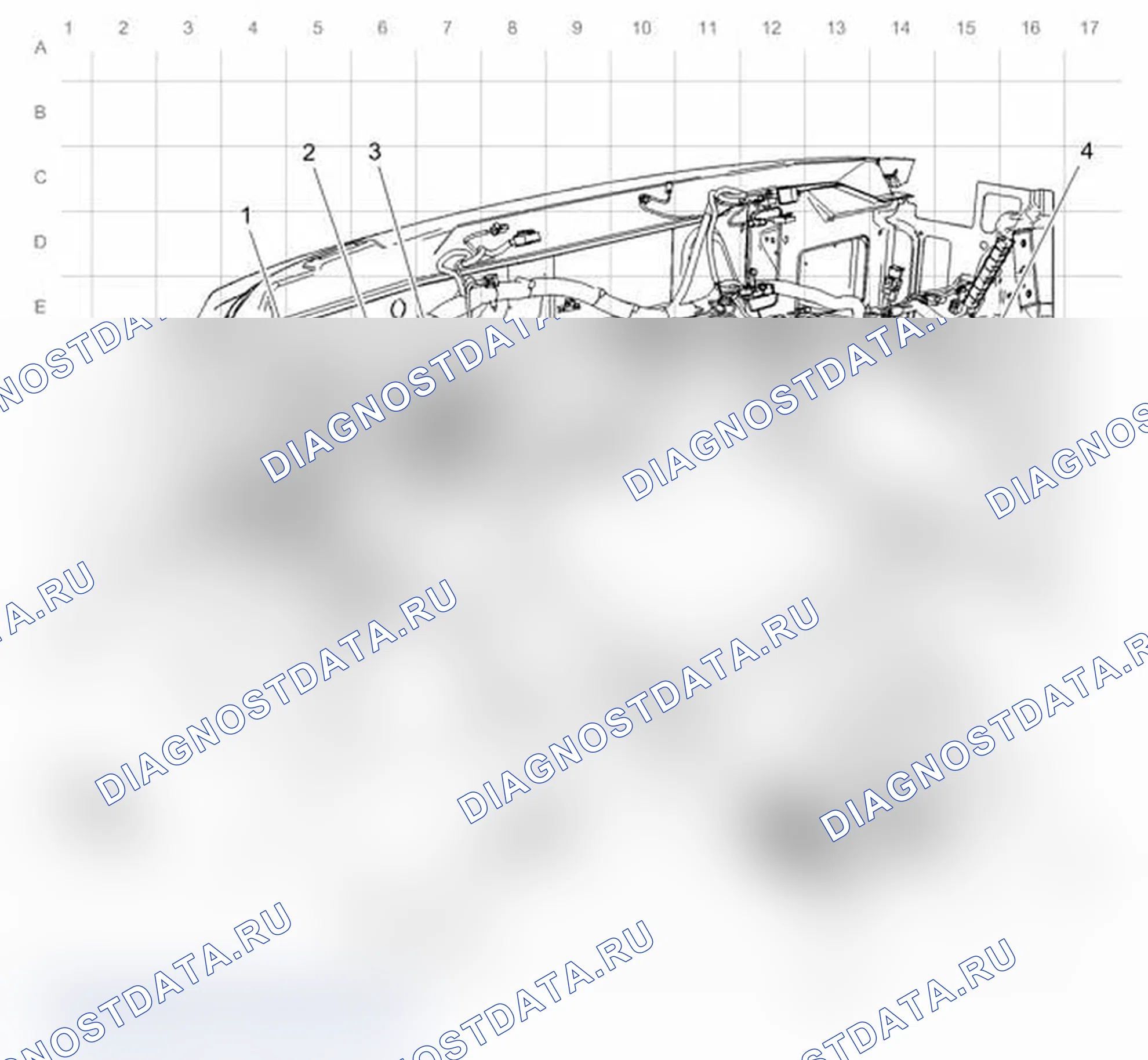 Рис. 70: Прокладка кабелей приборной панели - Пассажирский салон. Chevrolet Express G1500 
