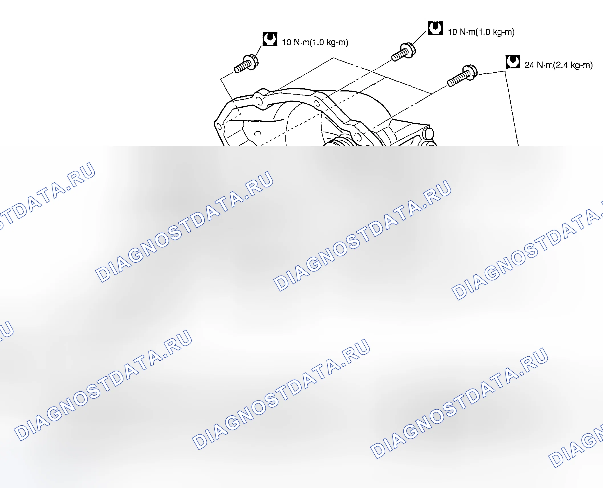 Рис. 445: Компоненты задней крышки трансмиссия. Suzuki Aerio I