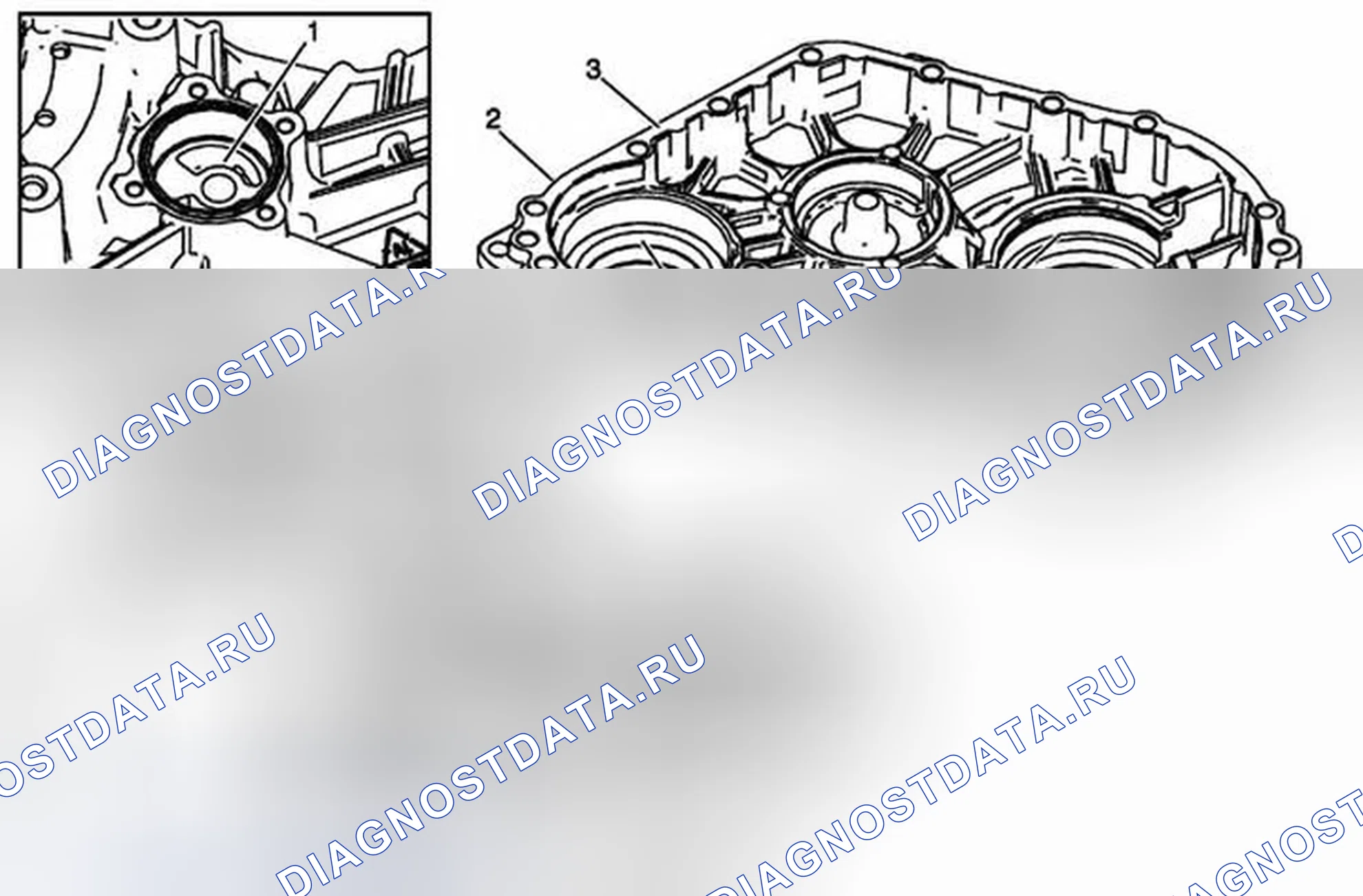 Рис. 24: Чистка и осмотр передней и задней половин корпуса. Cadillac ATS I