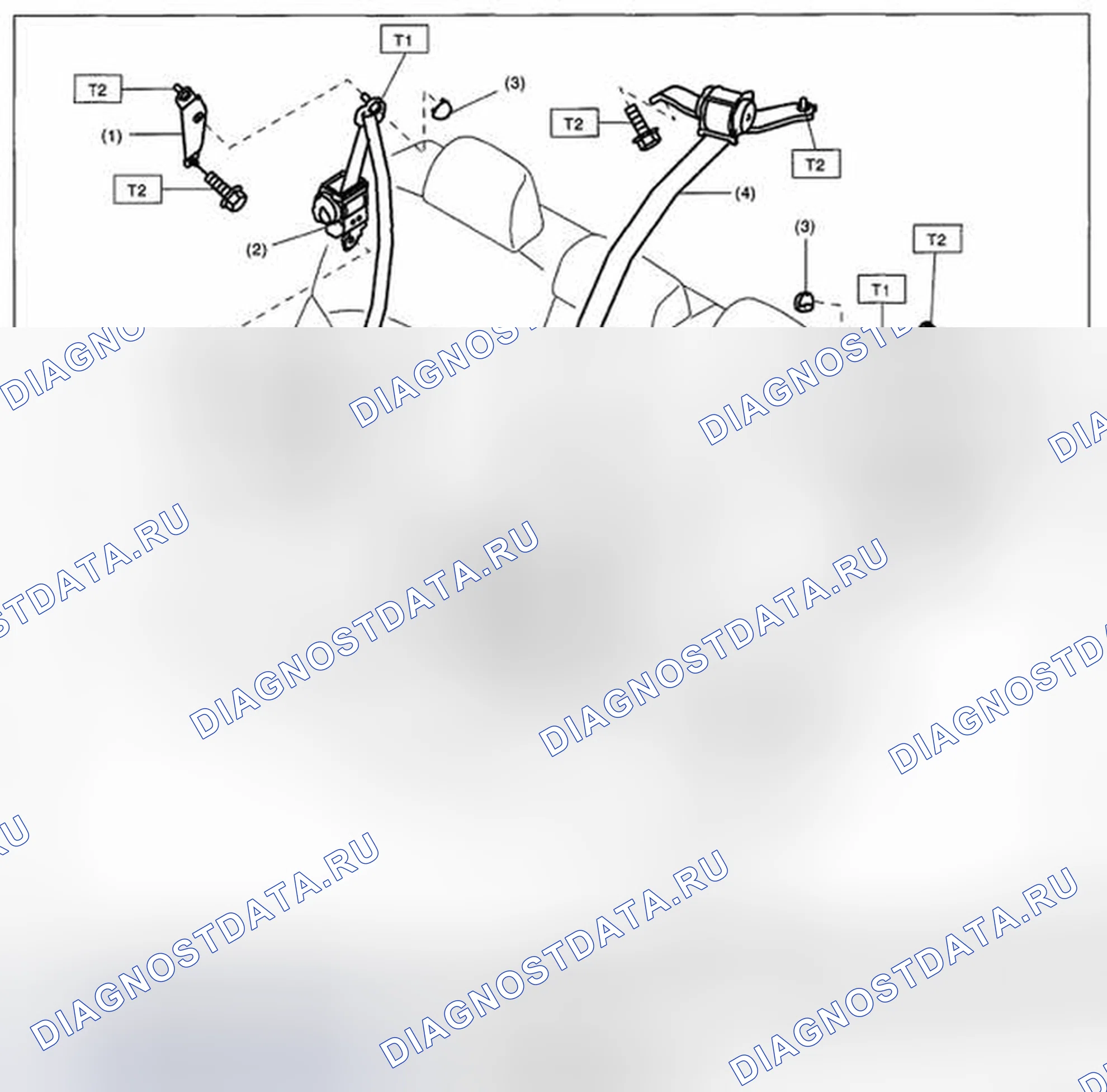 Рис. 3: ЗАДНИЙ РЕМЕНЬ БЕЗОПАСНОСТИ (МОДЕЛЬ OUTBACK). Subaru Legacy BM/BR