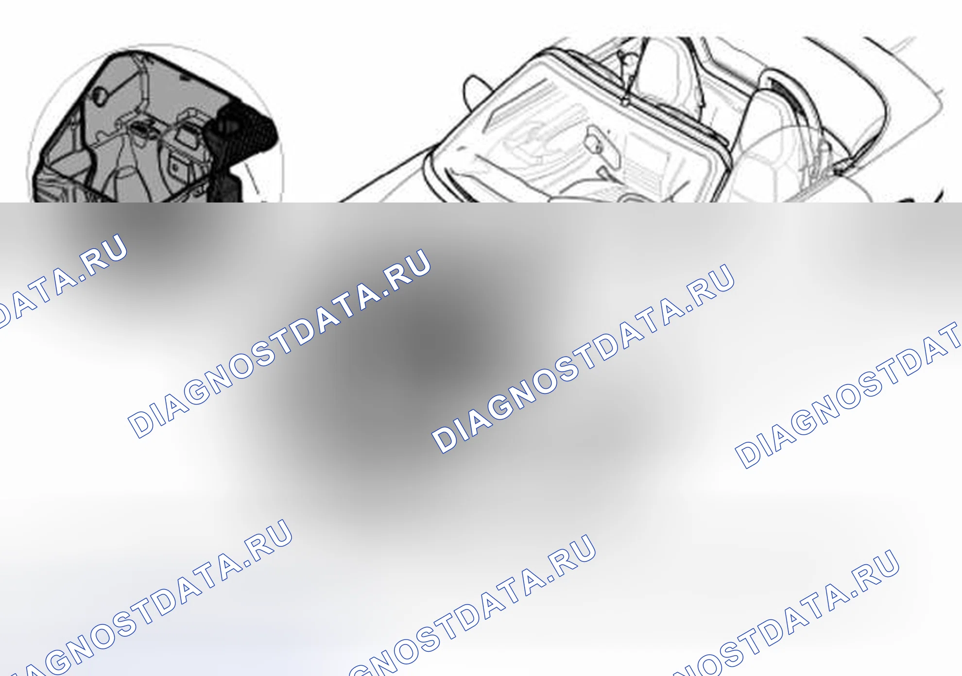 Рис. 45: СНЯТИЕ И УСТАНОВКА ПЕРЕДНЕЙ ОТДЕЛКИ БАГАЖНОГО ОТДЕЛЕНИЯ. Porsche Boxster 986