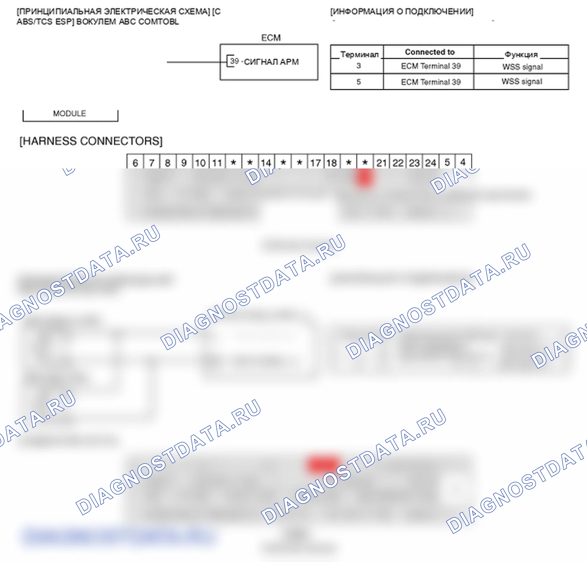 Фрагмент электросхемы: P0501. Kia Sportage KM