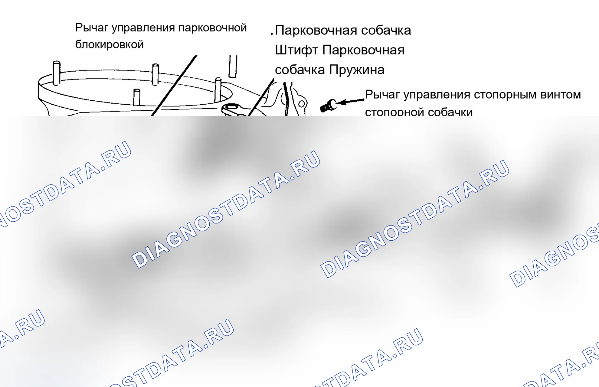 Рис. 12: Снятие внутренней рычажной передачи при снятом корпусе клапана. Volkswagen Jetta II