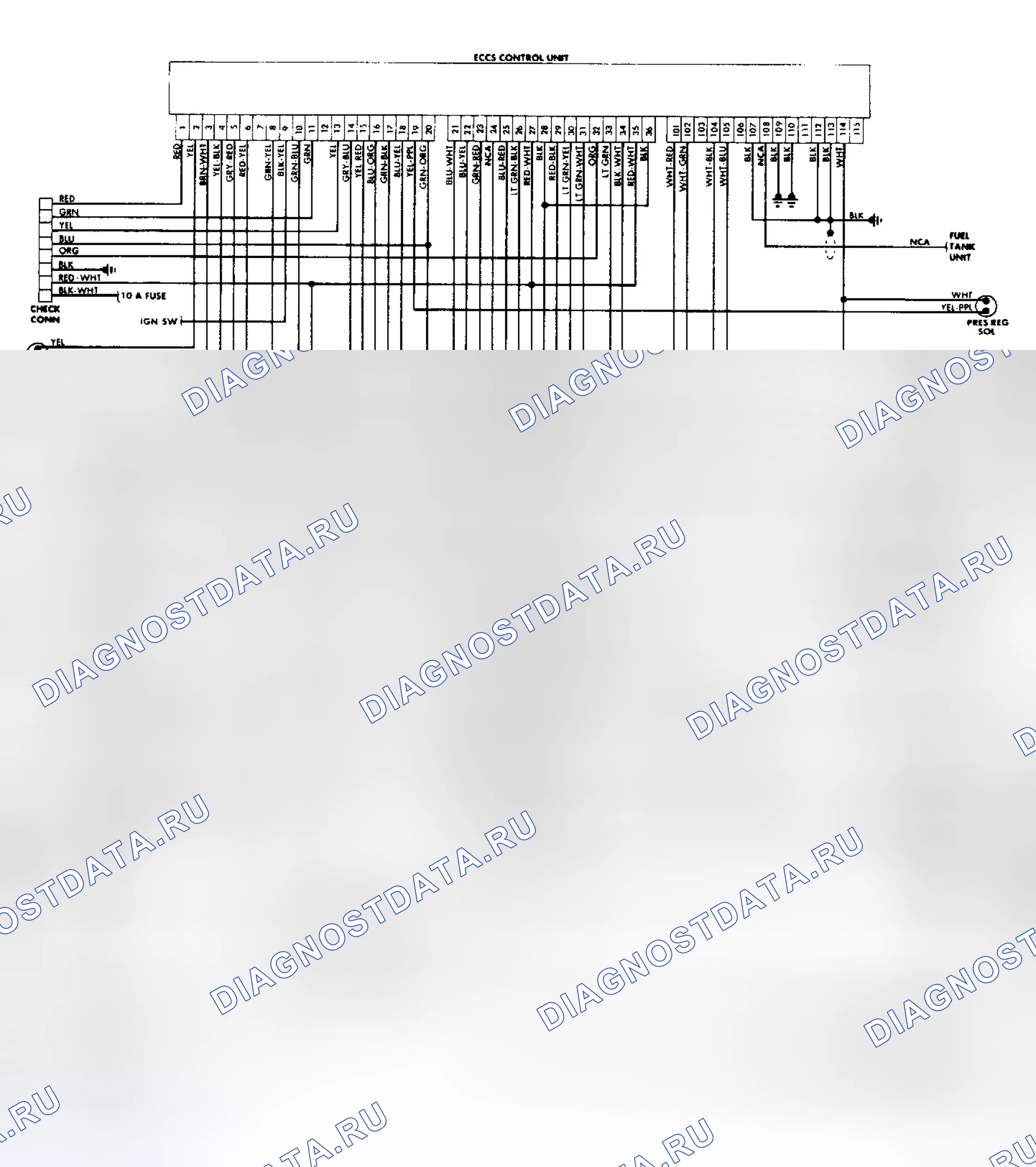 Рис. 19: Схема электропроводки ECCS вагона Stanza. Nissan Stanza II
