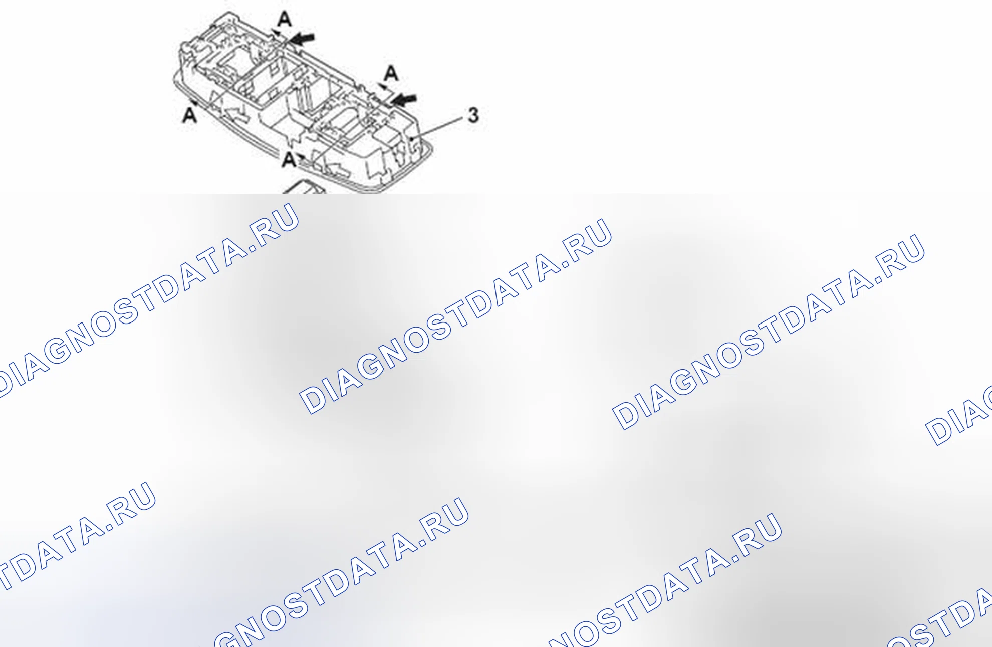 Рис. 9: ДЕМОНТАЖ И МОНТАЖ СВЕТИЛЬНИКА ПЕРЕДНЕГО КУПОЛА. Mercedes-Benz CLA-класс C117/X117 рестайлинг
